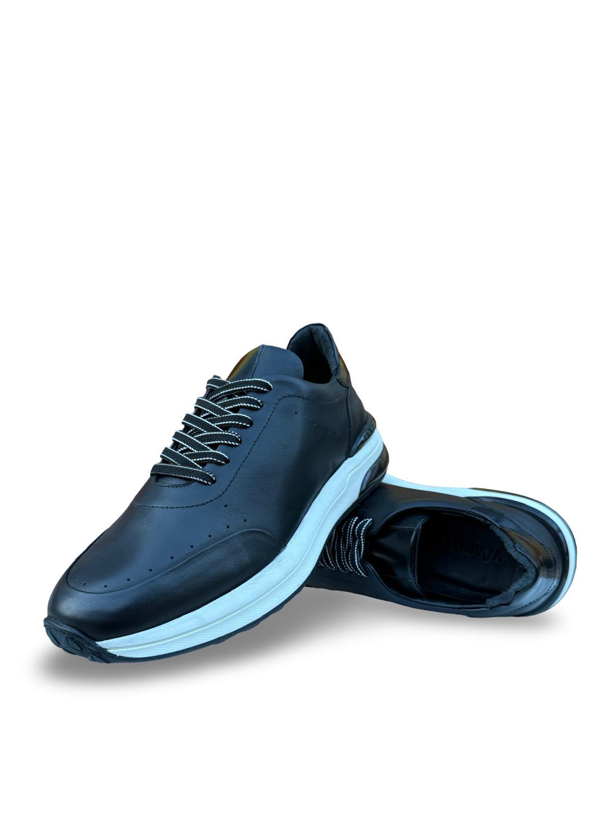 Yalınayak M19512 Hakiki Deri Erkek Sneaker Siyah