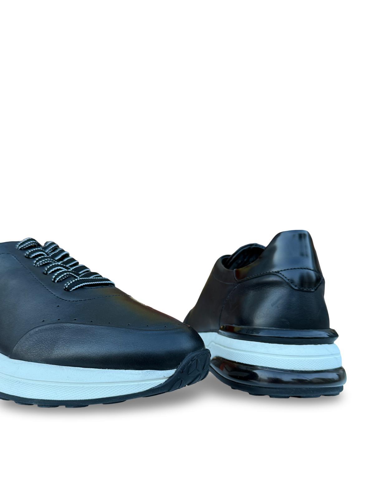Yalınayak M19512 Hakiki Deri Erkek Sneaker Siyah