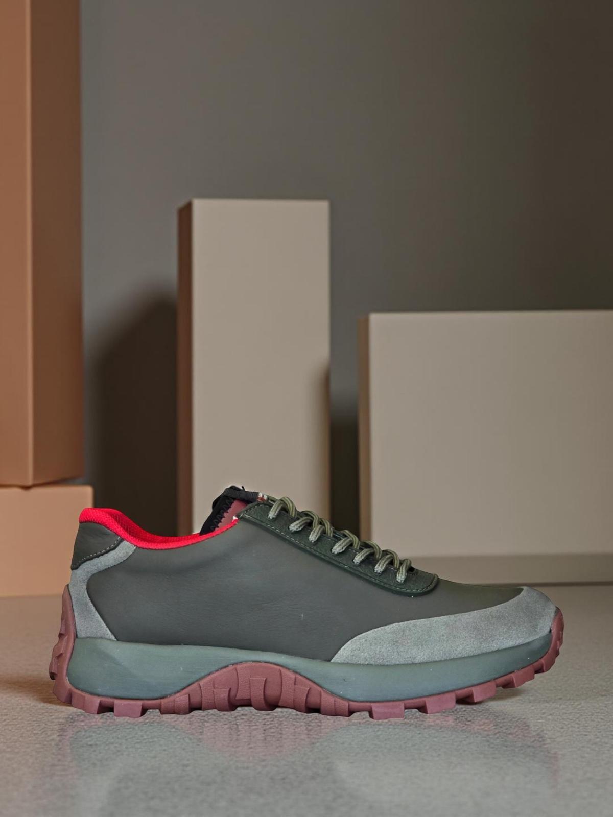 Yalınayak M20386  Hakiki Deri Erkek Sneakers Haki