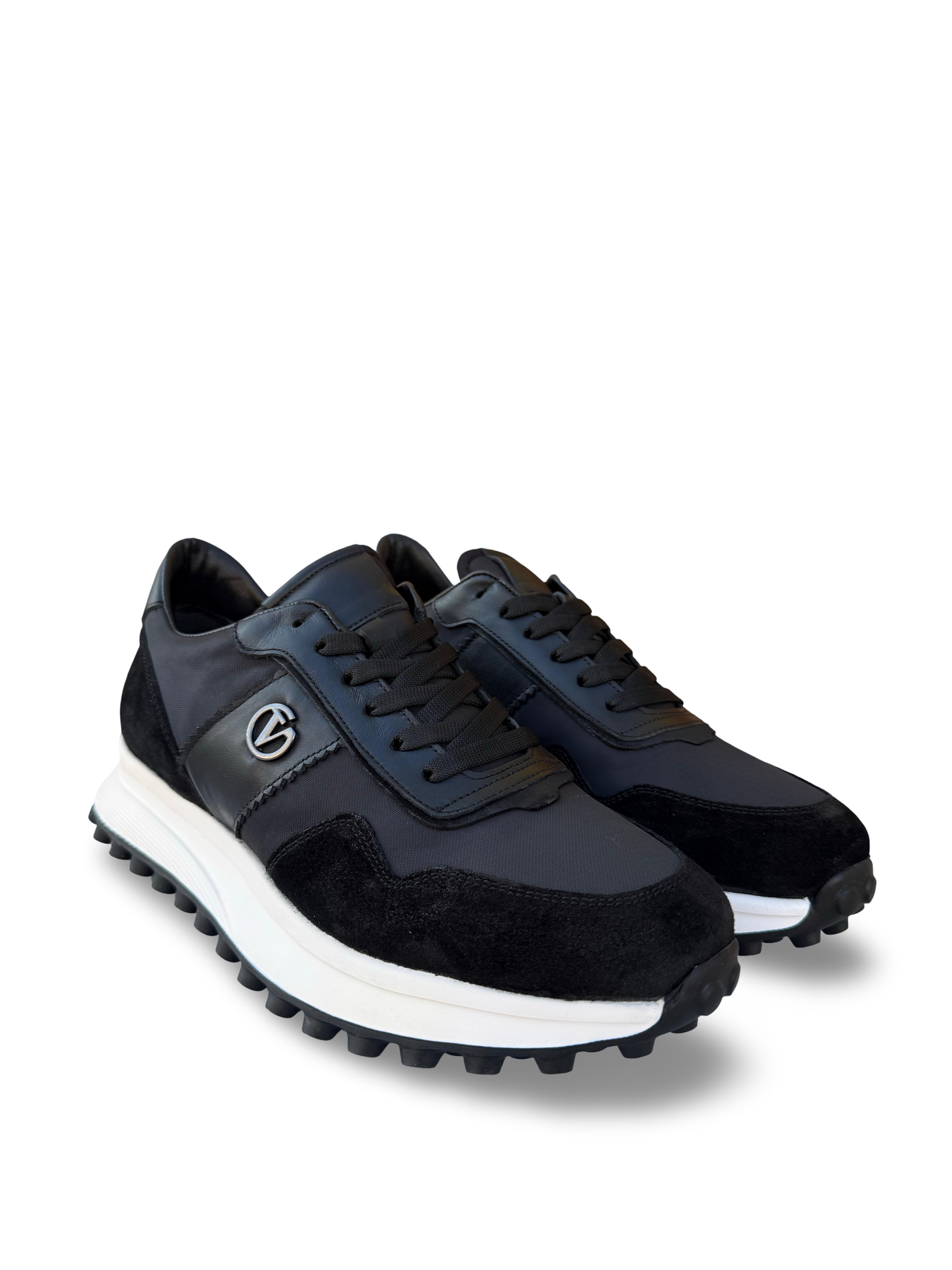 Yalınayak M23132 Hakiki Erkek Sneaker Spor Siyah