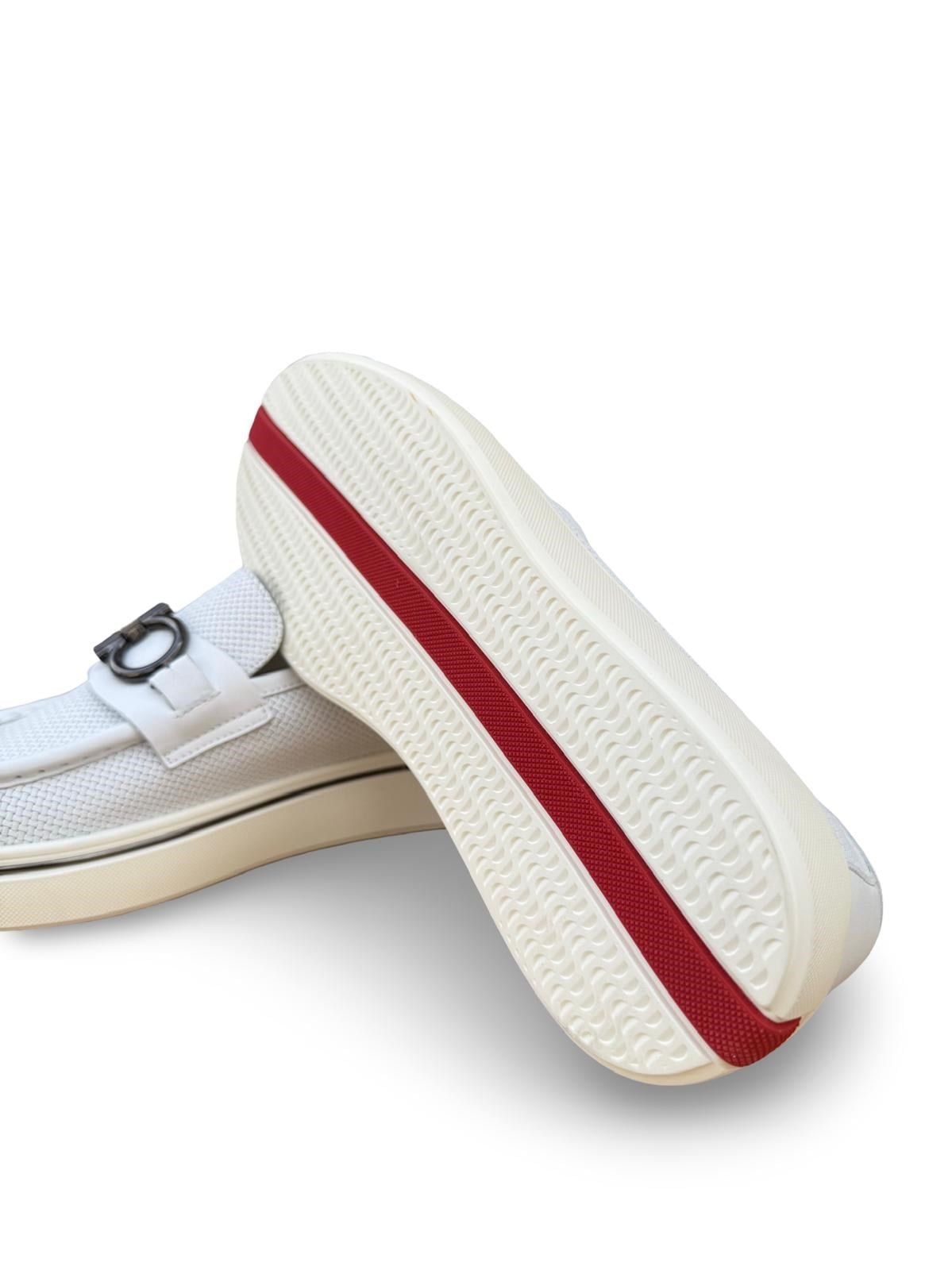 Yalınayak M23139 Hakiki Deri Eva Taban Erkek Loafer Beyaz