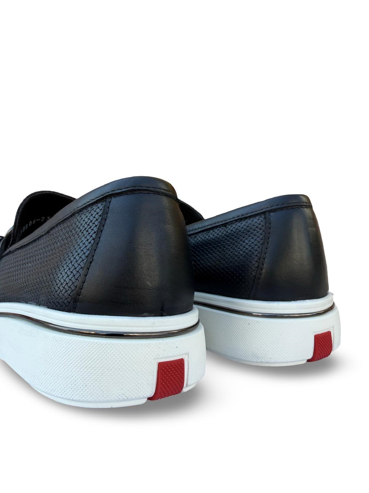 Yalınayak M23139 Hakiki Deri Eva Taban Erkek Loafer Siyah