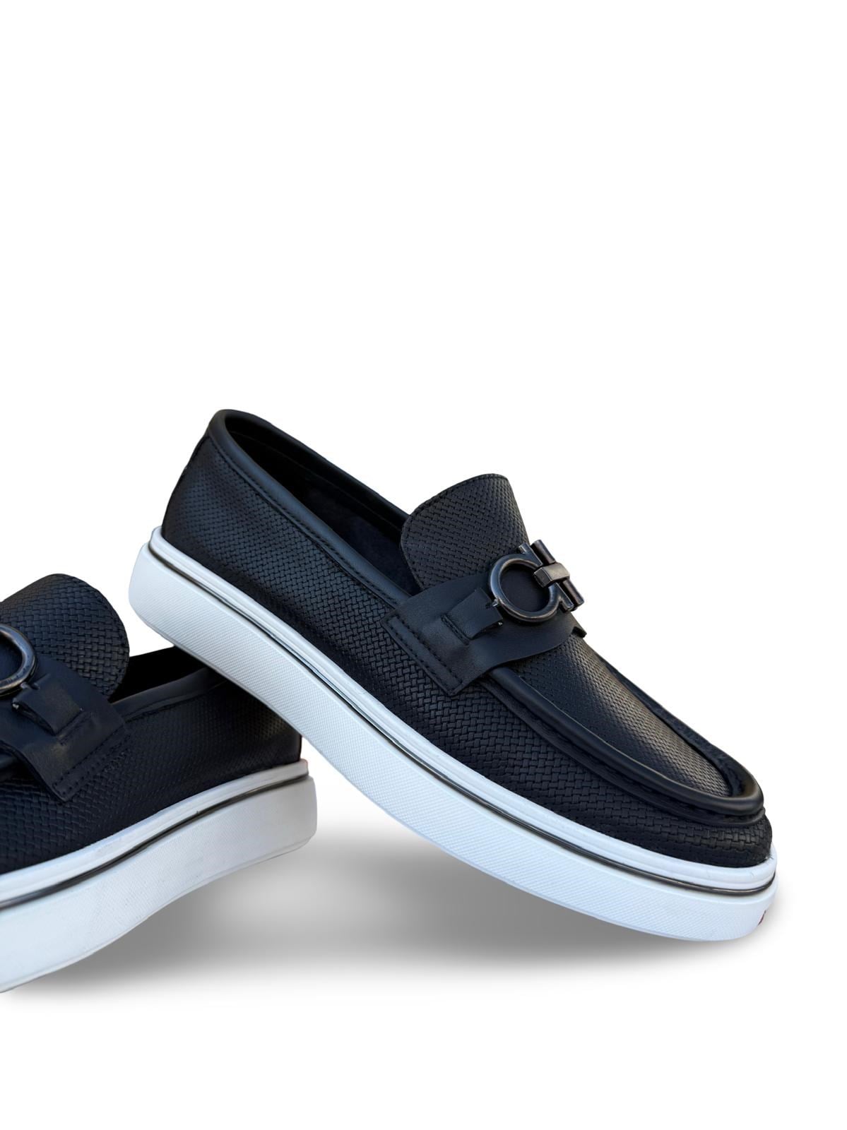 Yalınayak M23139 Hakiki Deri Eva Taban Erkek Loafer Siyah