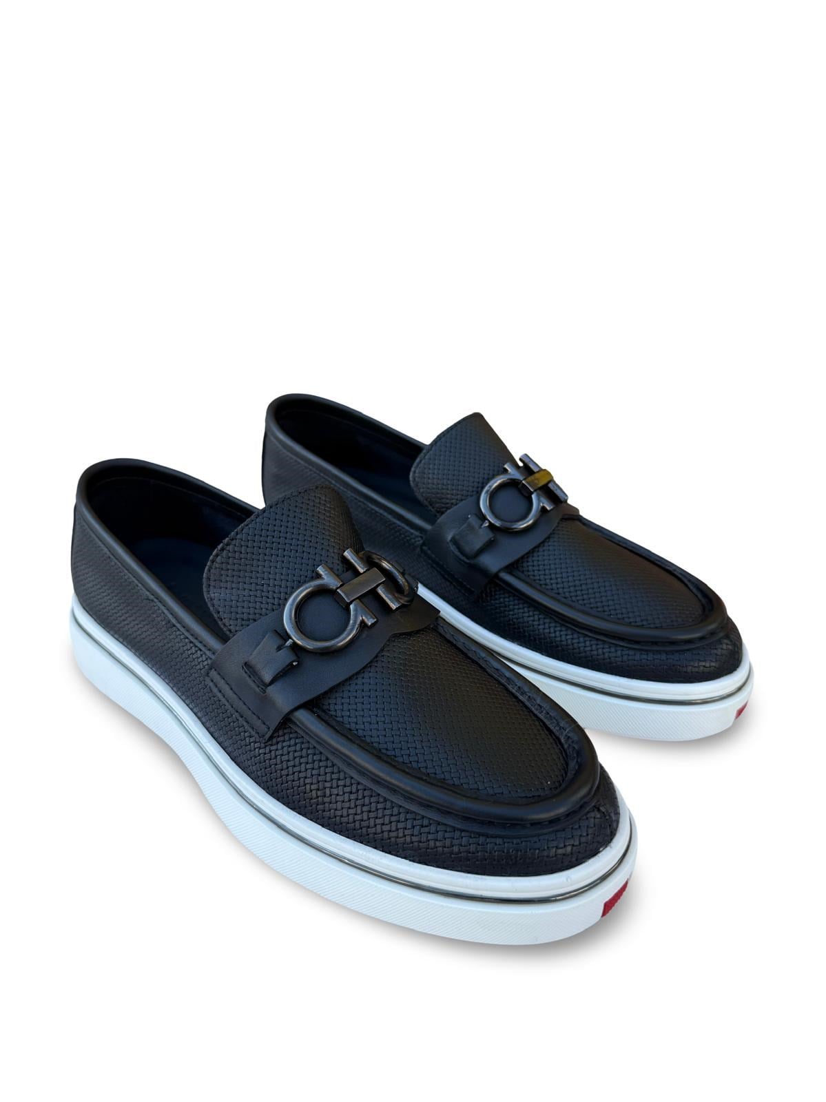 Yalınayak M23139 Hakiki Deri Eva Taban Erkek Loafer Siyah