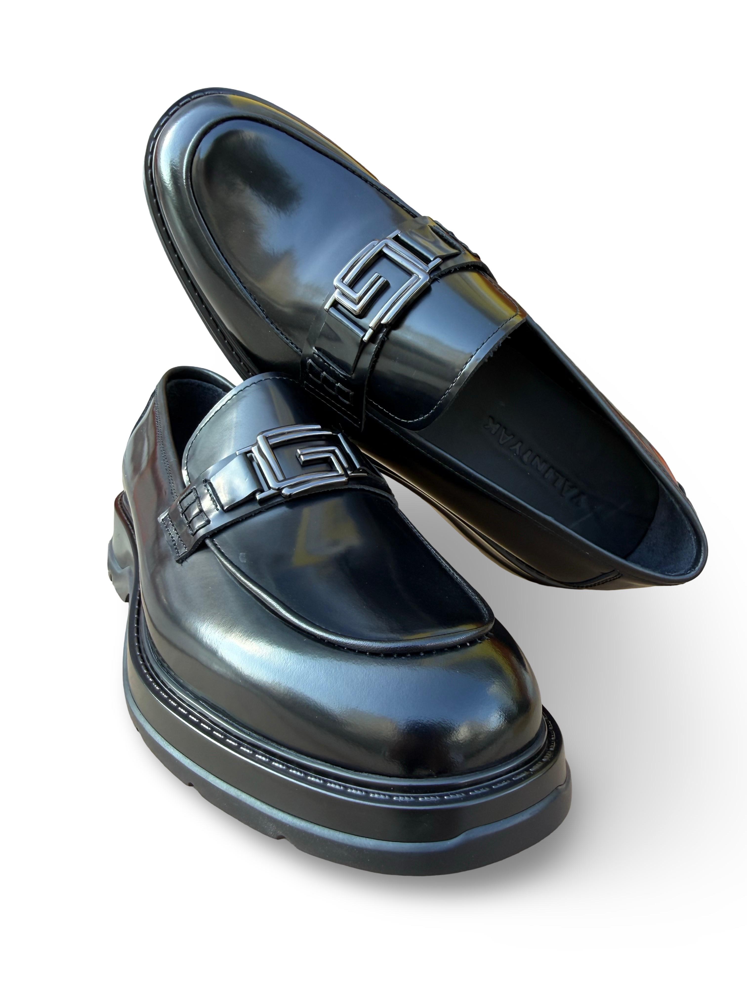 Yalınayak M23228 Hakiki Deri Eva Taban Erkek Klasik Loafer Ayakkabı Siyah