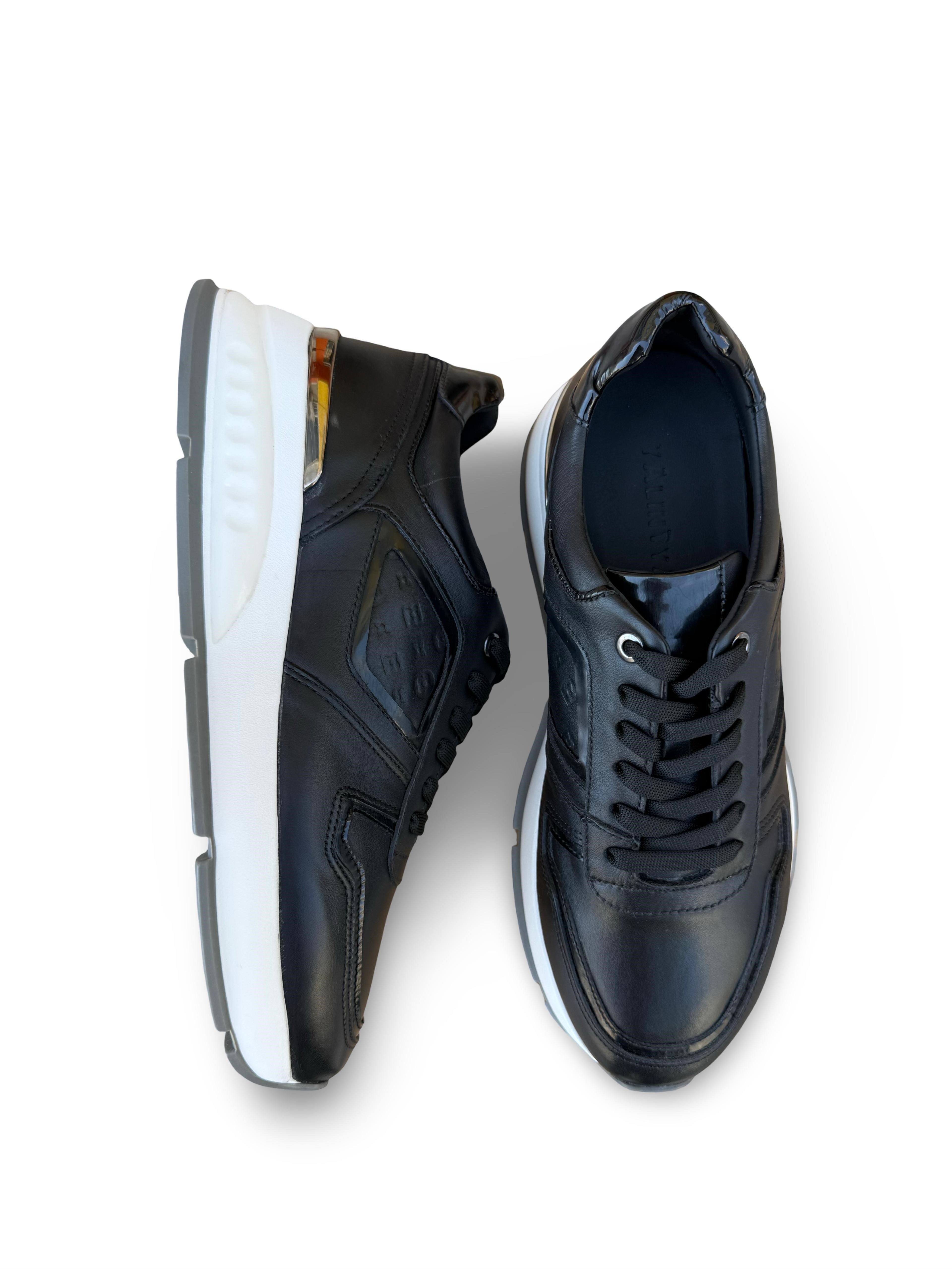 Yalınayak M23259 Hakiki Deri Eva Taban Erkek Sneaker Siyah