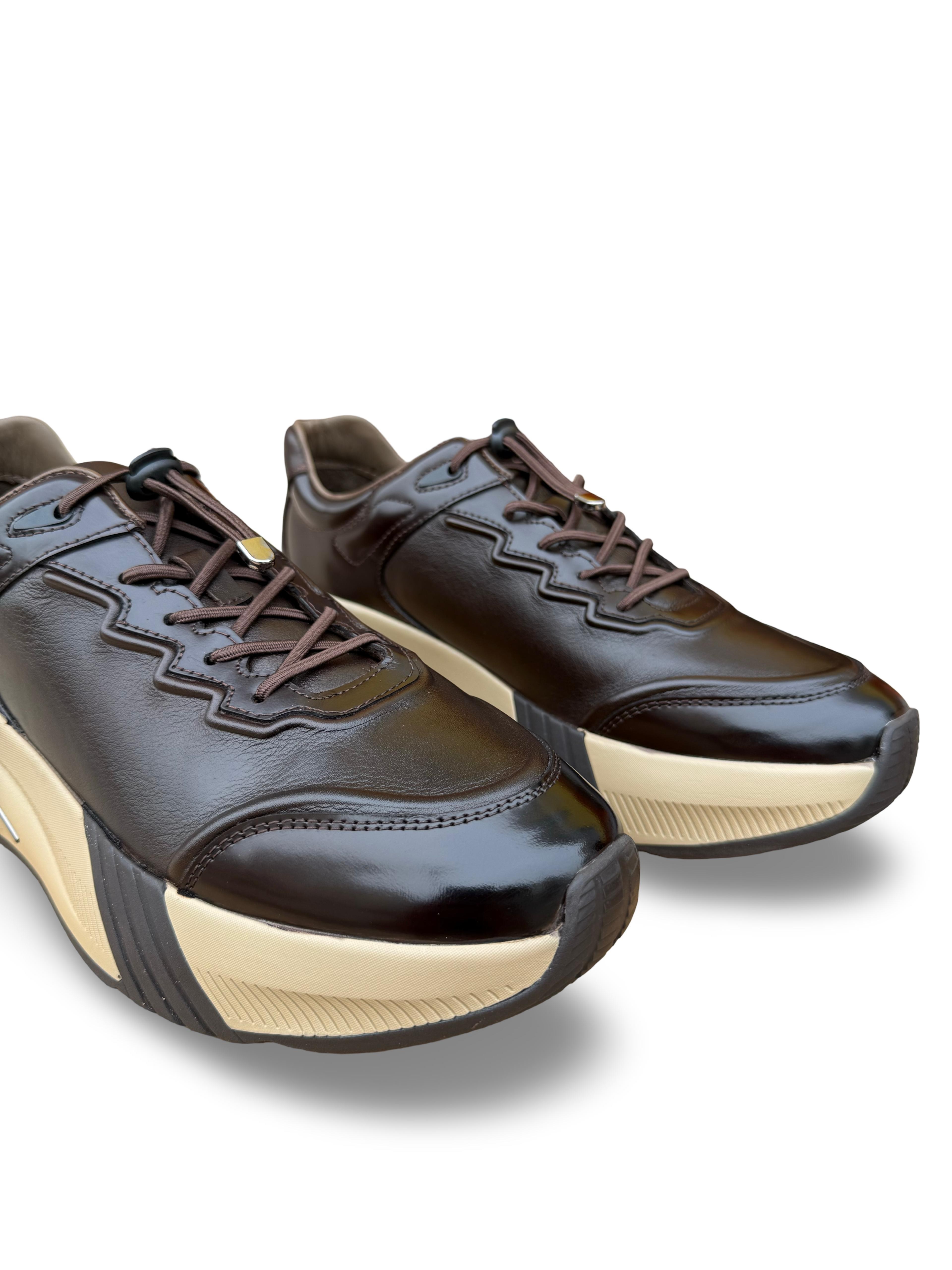 Yalınayak M24163 Hakiki Deri Comfort Taban Erkek Casual Ayakkabı Kahve