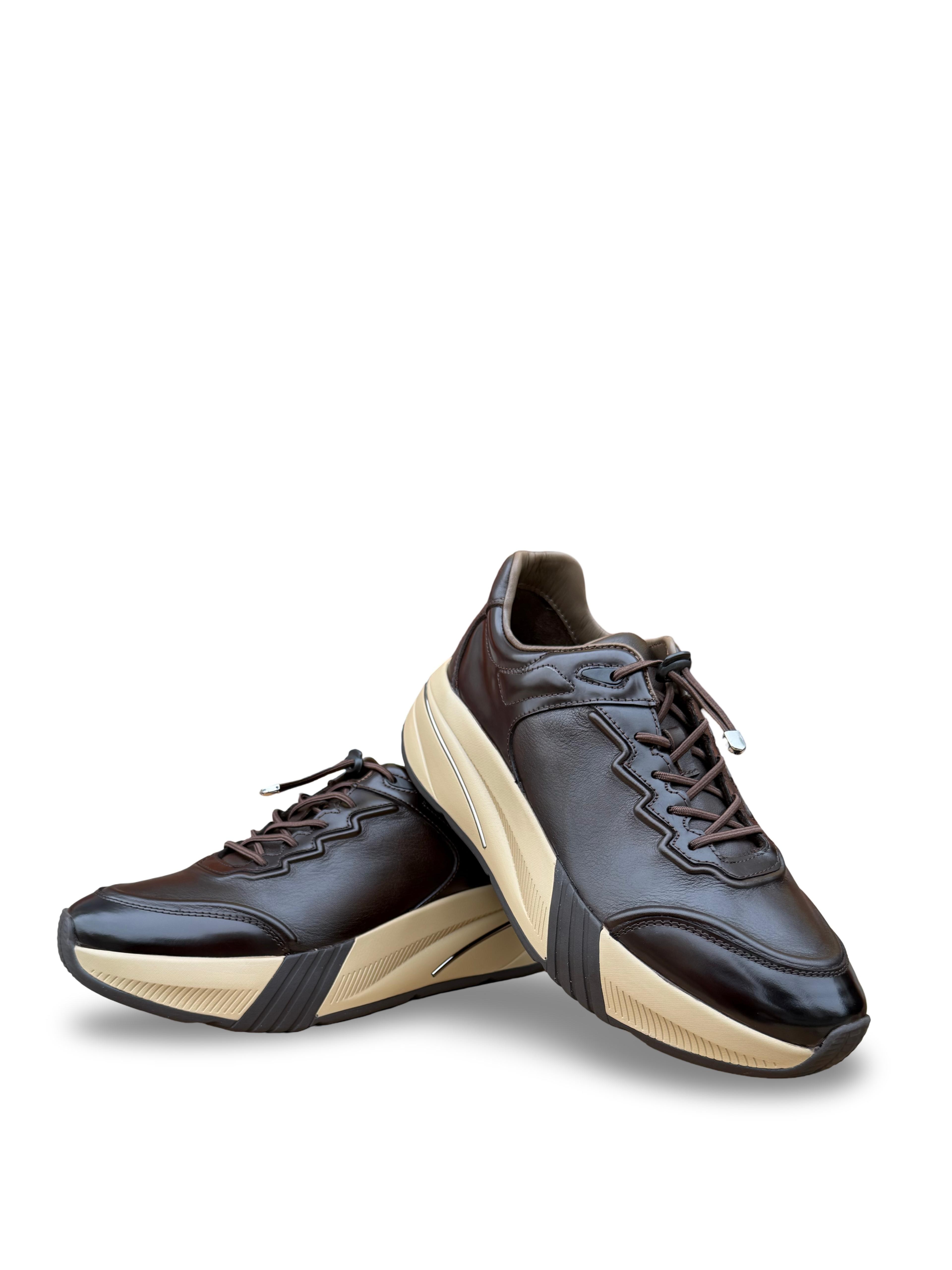 Yalınayak M24163 Hakiki Deri Comfort Taban Erkek Casual Ayakkabı Kahve