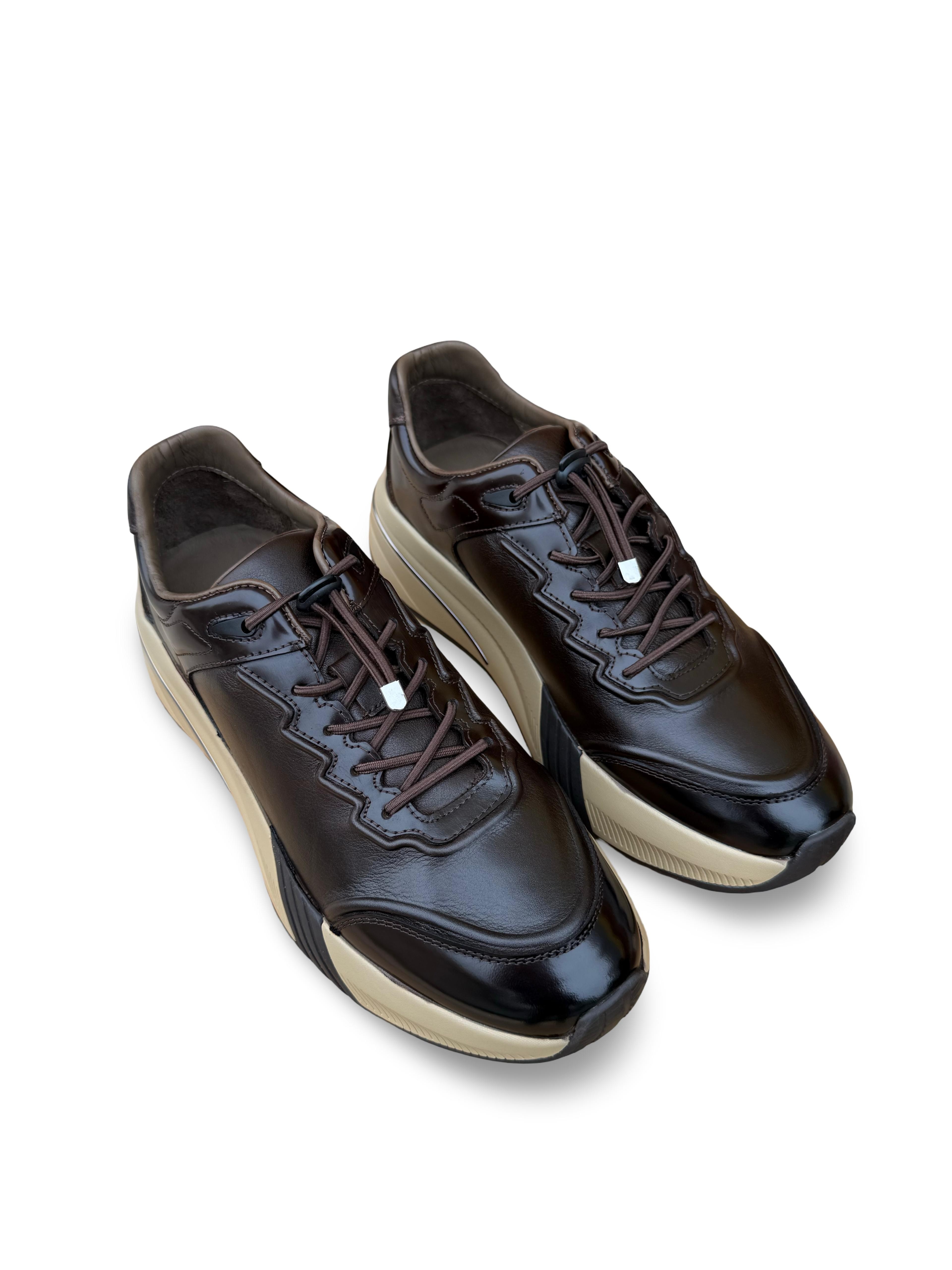 Yalınayak M24163 Hakiki Deri Comfort Taban Erkek Casual Ayakkabı Kahve