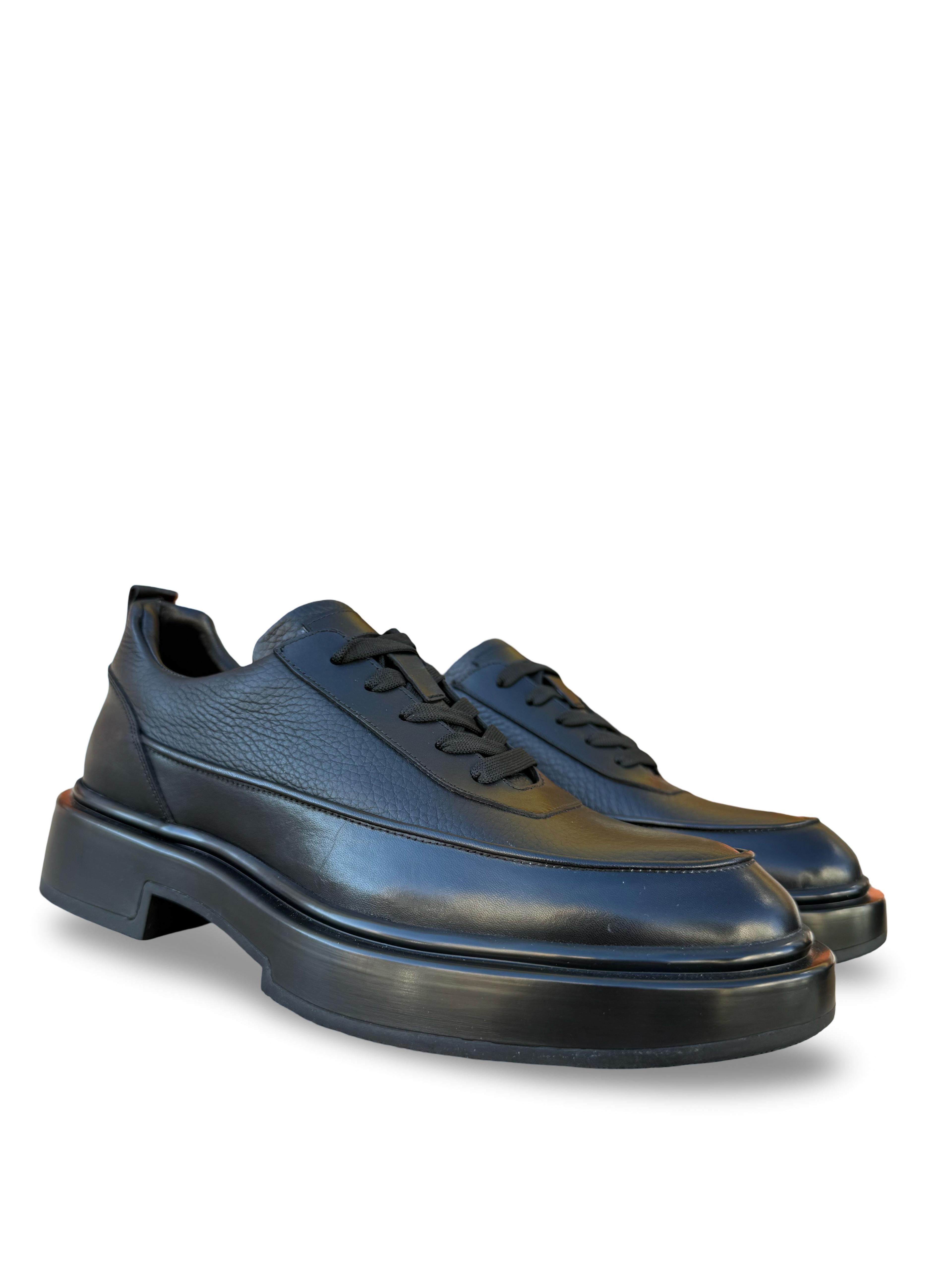 Yalınayak M24174 Hakiki Deri Erkek Klasik Loafer Ayakkabı Siyah