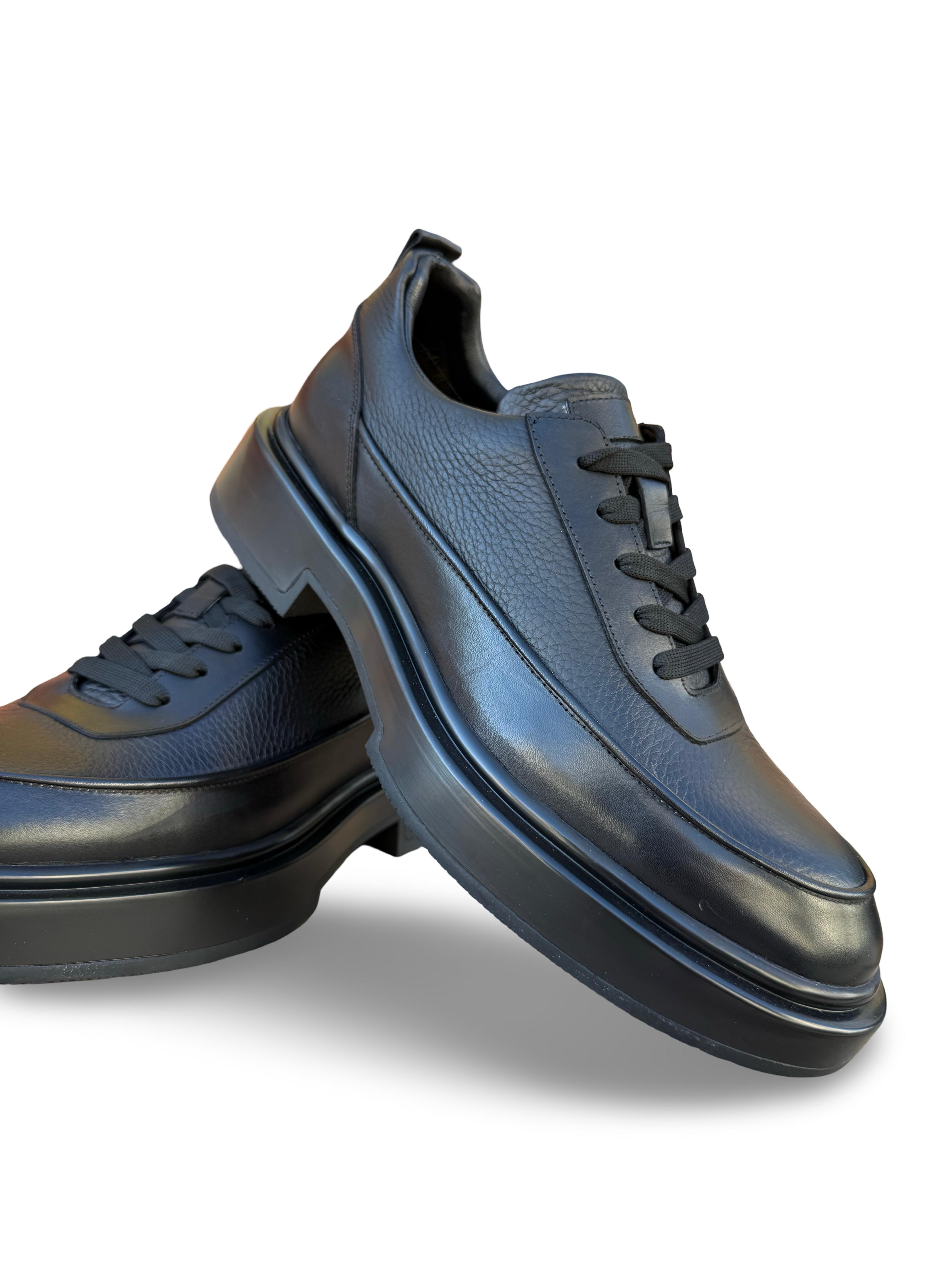 Yalınayak M24174 Hakiki Deri Erkek Klasik Loafer Ayakkabı Siyah