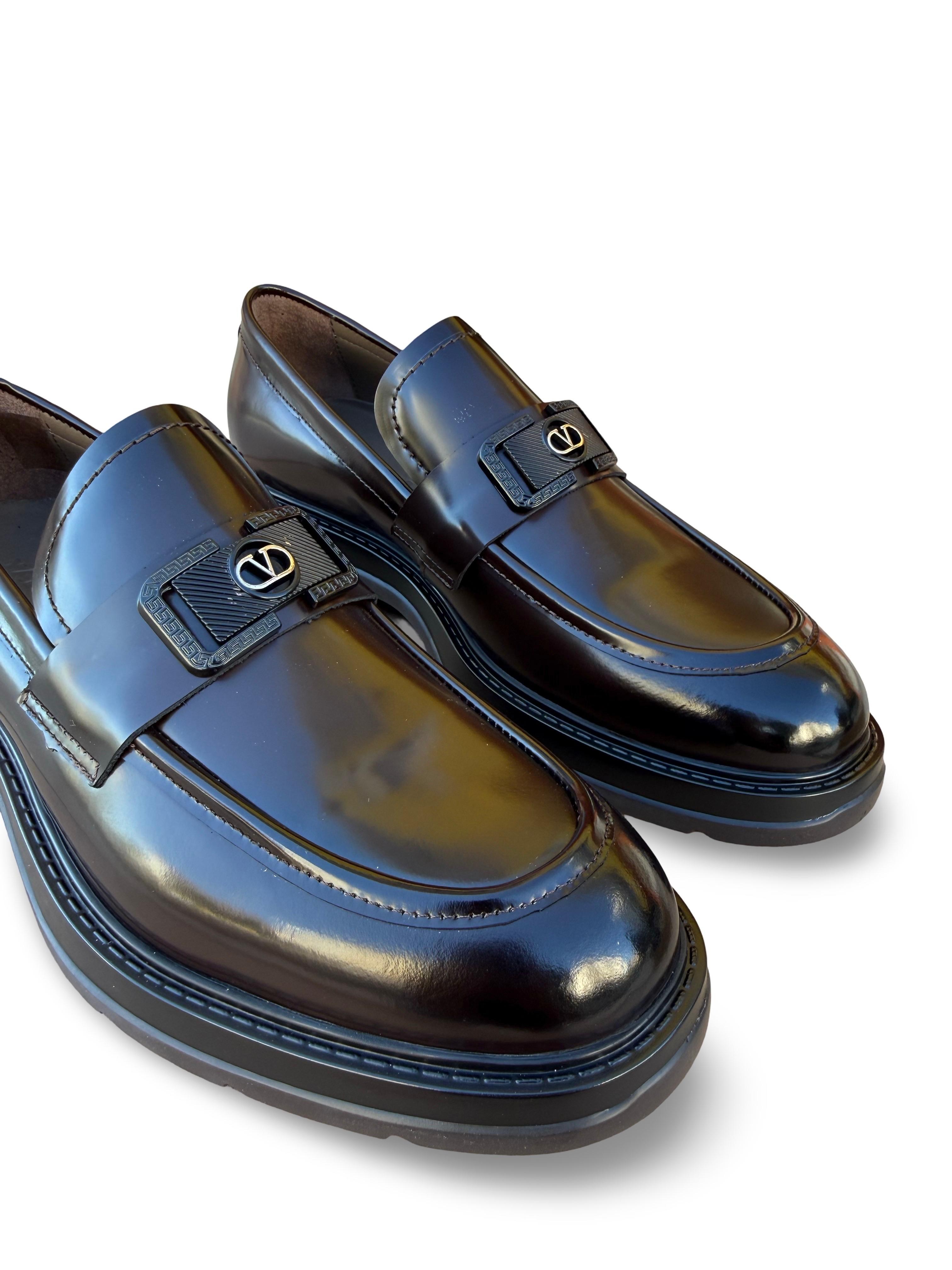 Yalınayak M24224 Hakiki Deri Eva Taban Erkek Klasik Loafer Ayakkabı Kahve Rugan