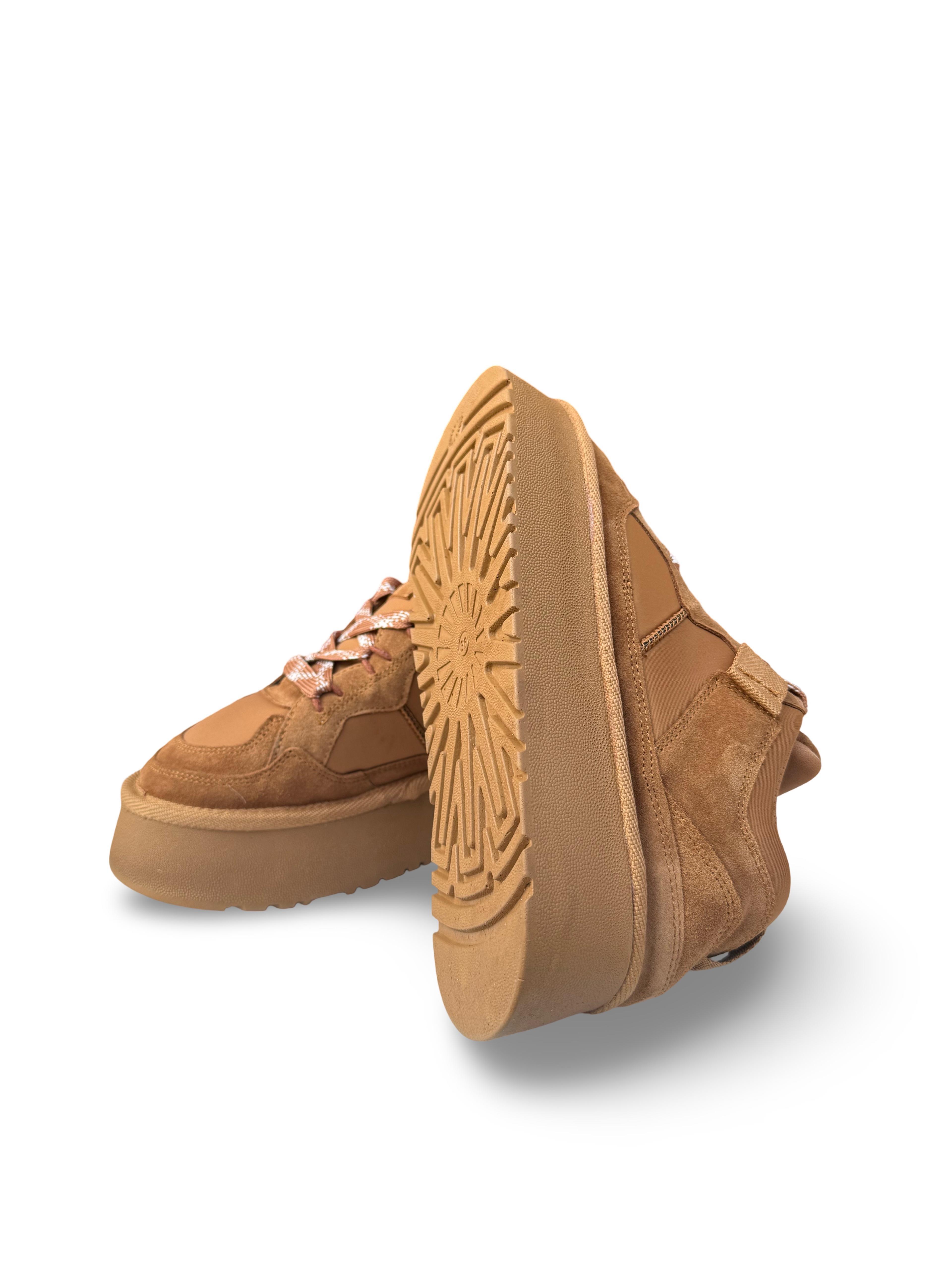 Yalınayak Mrs1353 Hakiki Deri Taban Yüksek Kadın Sneaker Taba