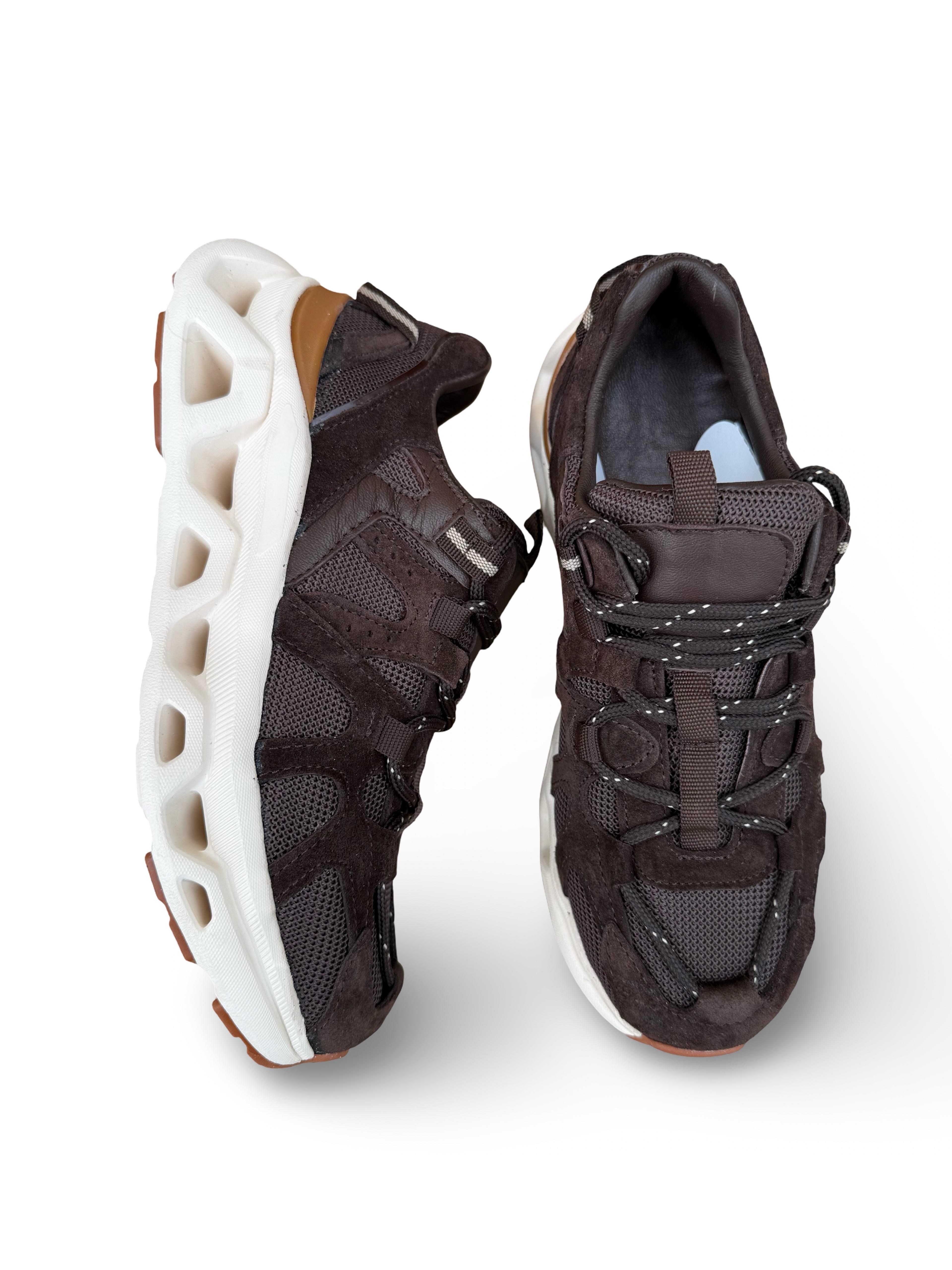Yalınayak Mrs41128 Hakiki Deri Unisex Sneaker Kahve
