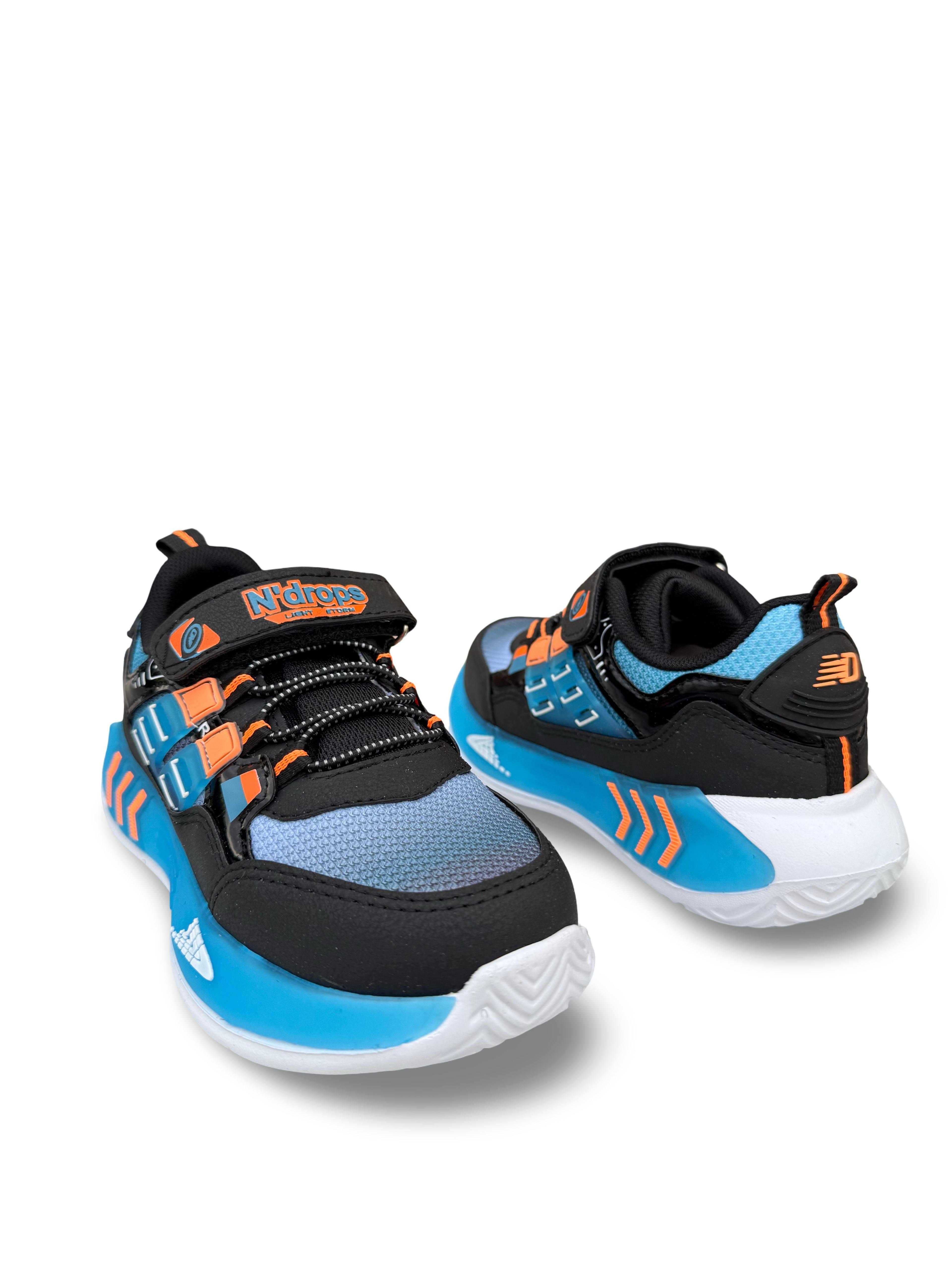 Yalınayak Nd028Flt Erkek Çocuk Sneaker Siyah Mavi