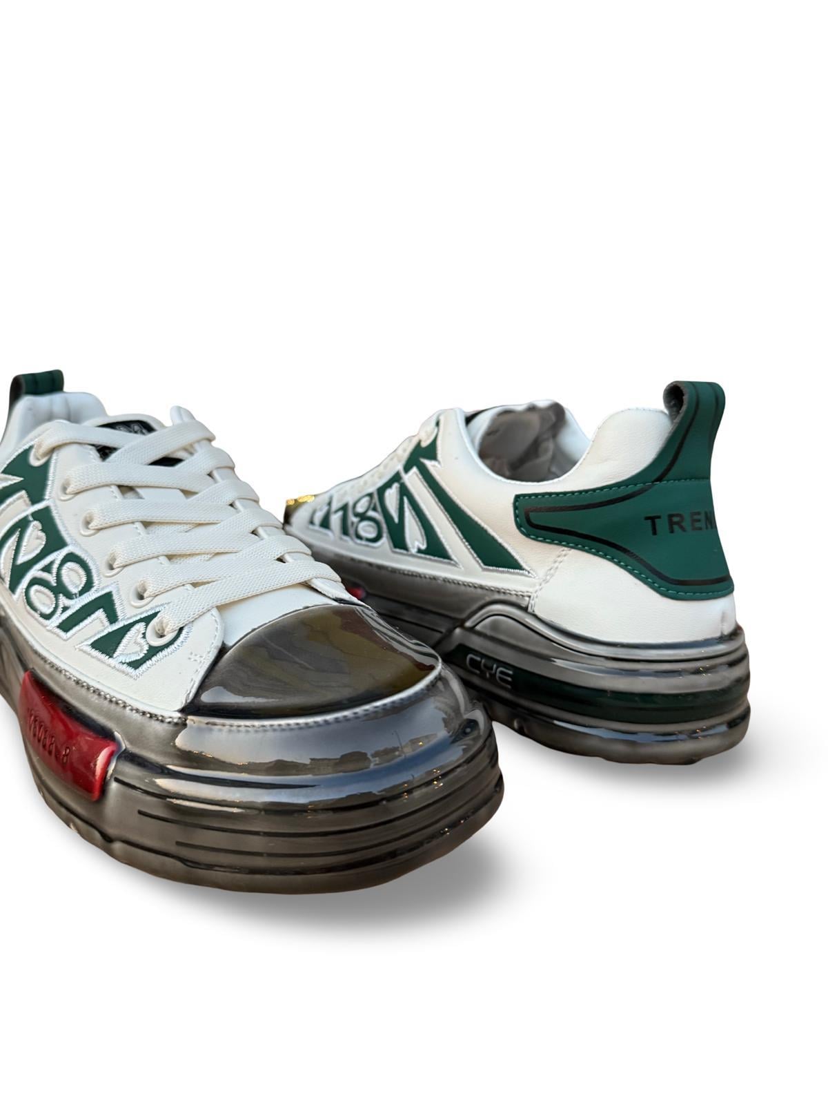 Yalınayak PE056 Hakiki Deri Aır Taban Erkek Sneaker Beyaz