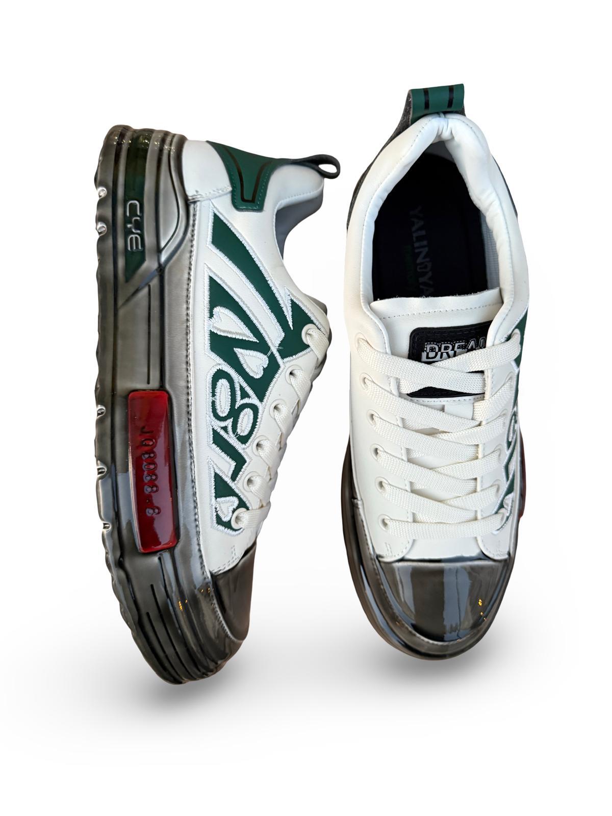 Yalınayak PE056 Hakiki Deri Aır Taban Erkek Sneaker Beyaz