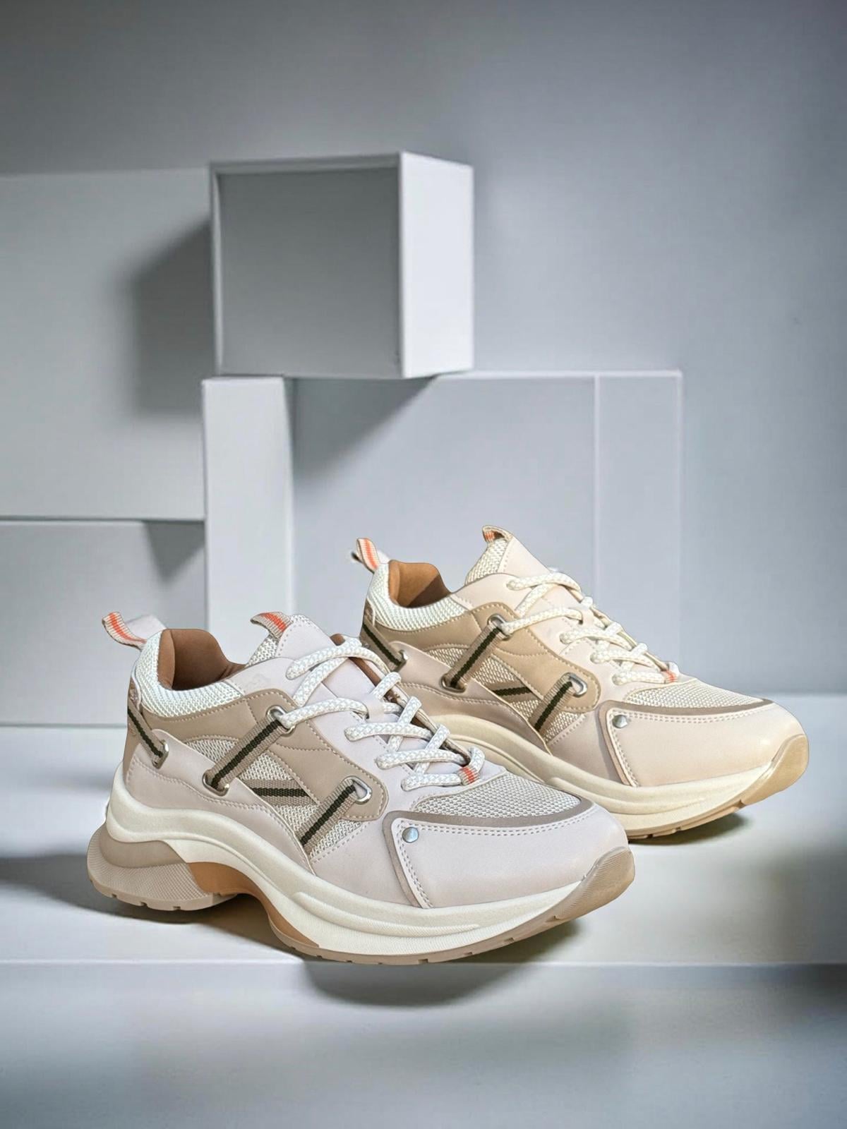 Yalınayak Sms30174 Kadın Sneakers Ayakkabı bej vizyon