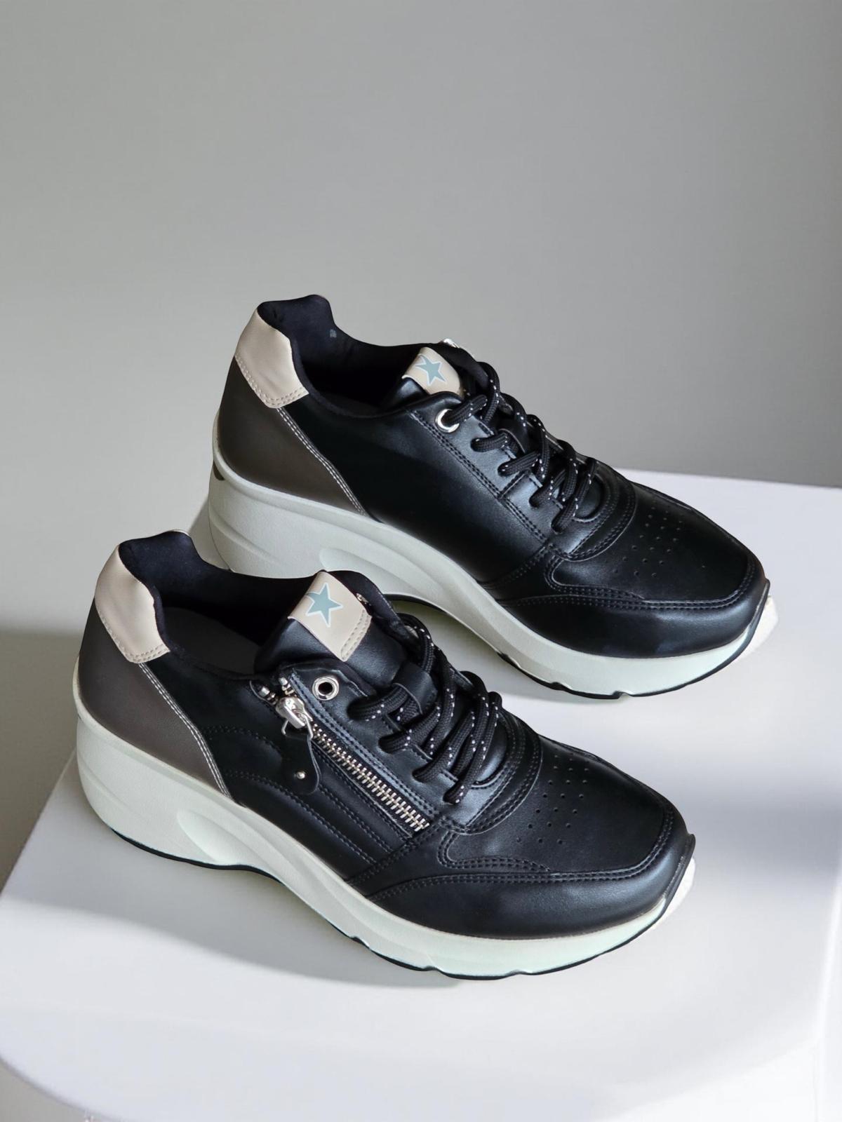 Yalınayak Sms62159 Dolgu Kadın Spor Sneaker Siyah