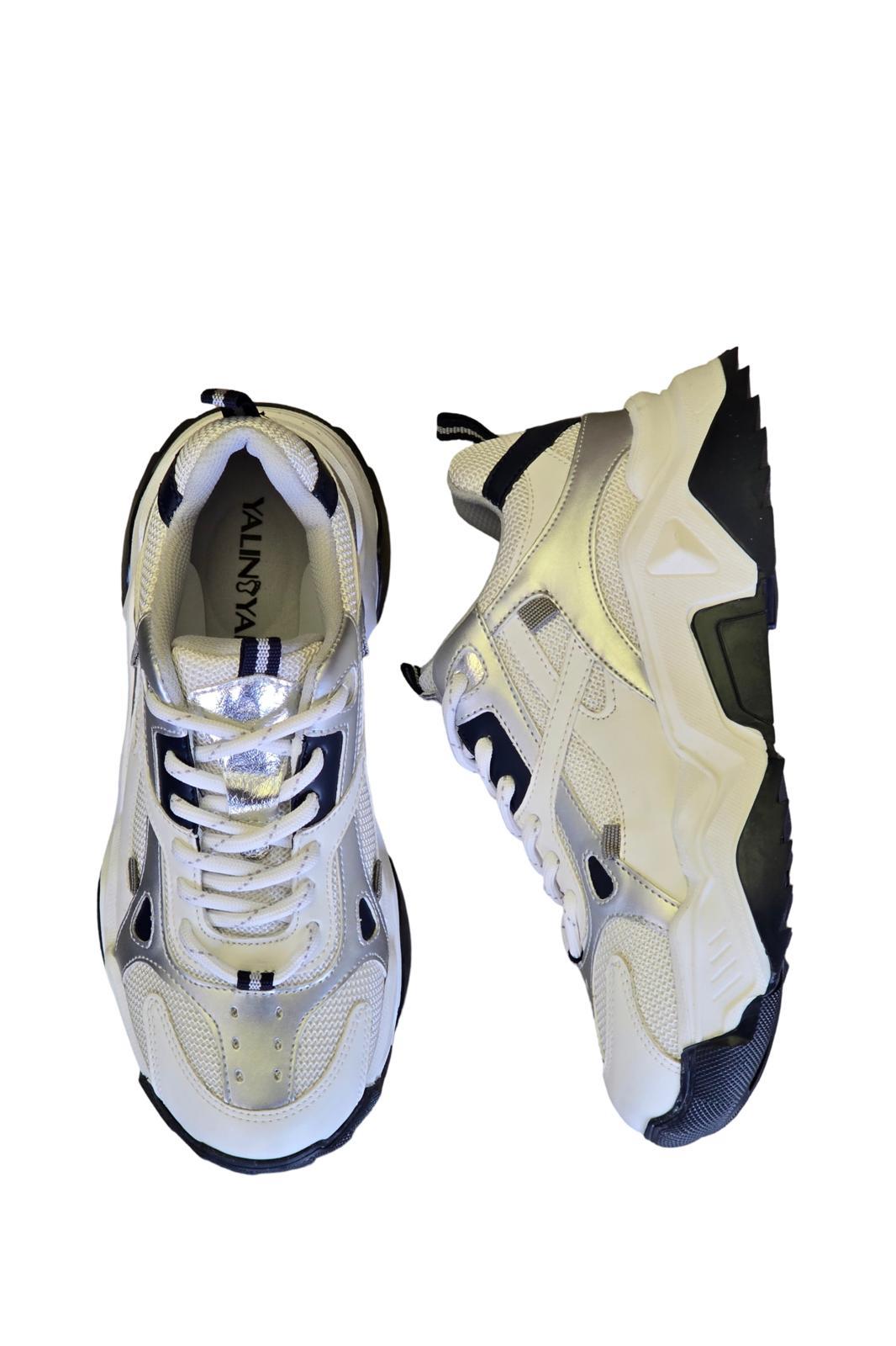 Yalınayak Sms65137 Kadın Sneakers Ayakkabı Beyaz Laci