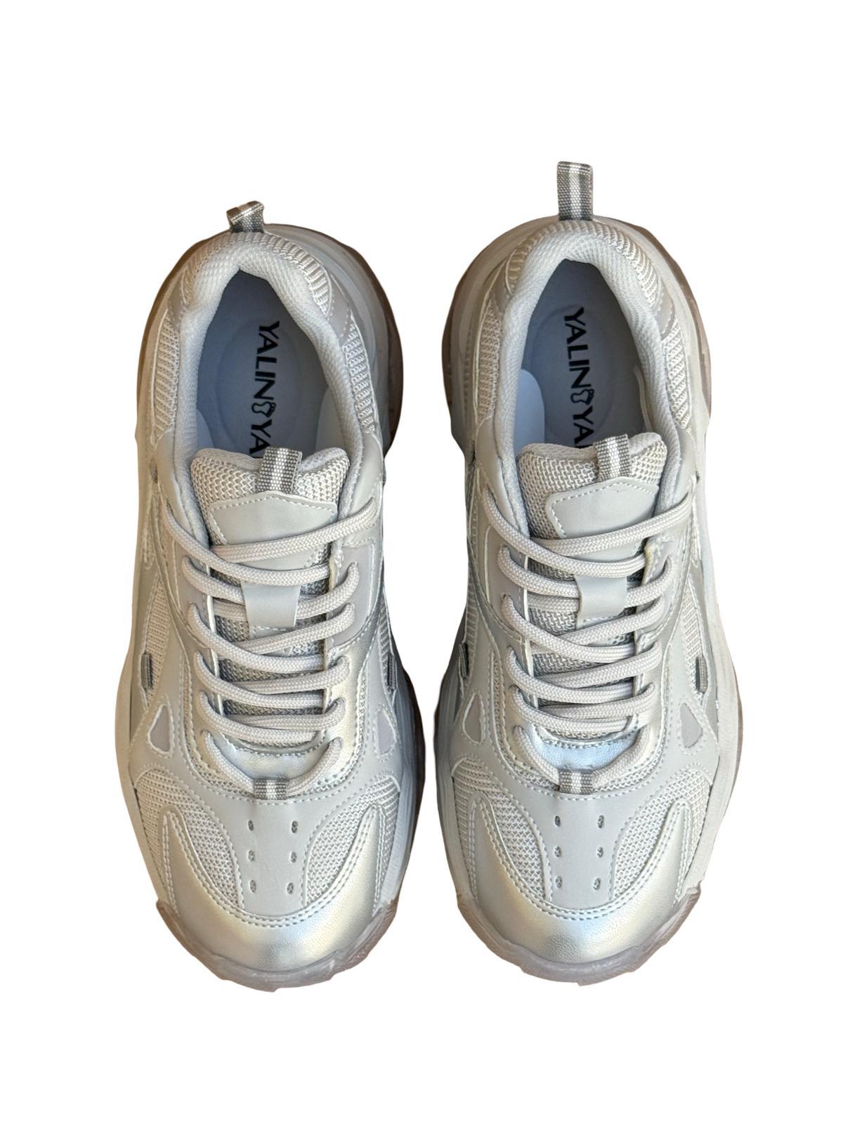 Yalınayak Sms65137 Kadın Sneakers Ayakkabı Gümüş