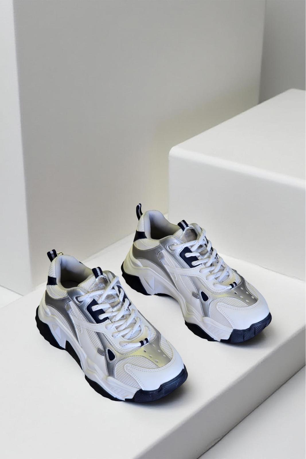 Yalınayak Sms65137 Kadın Sneakers Ayakkabı Beyaz Laci