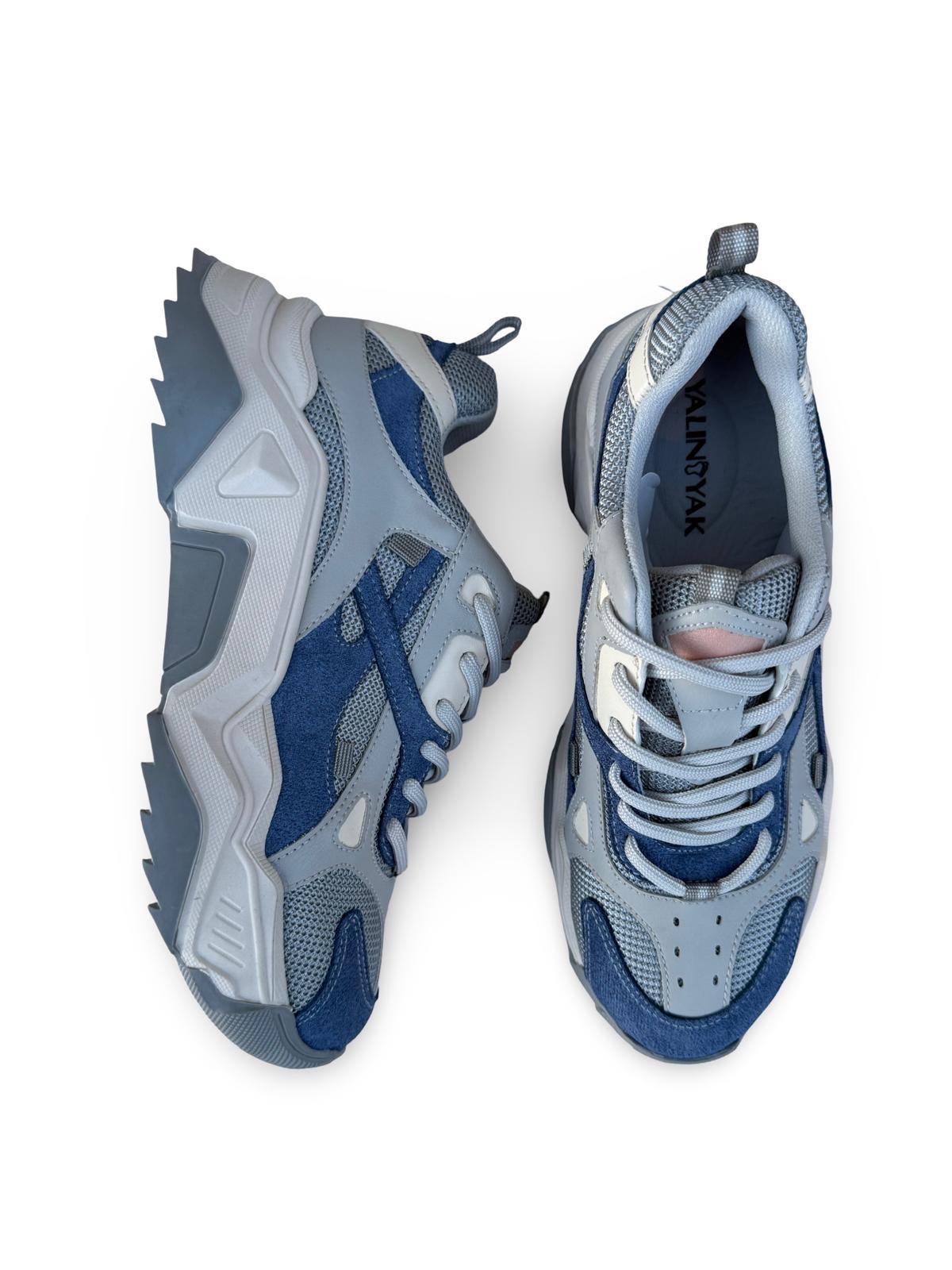 Yalınayak Sms65137 Kadın Sneakers Ayakkabı Mavi Gri
