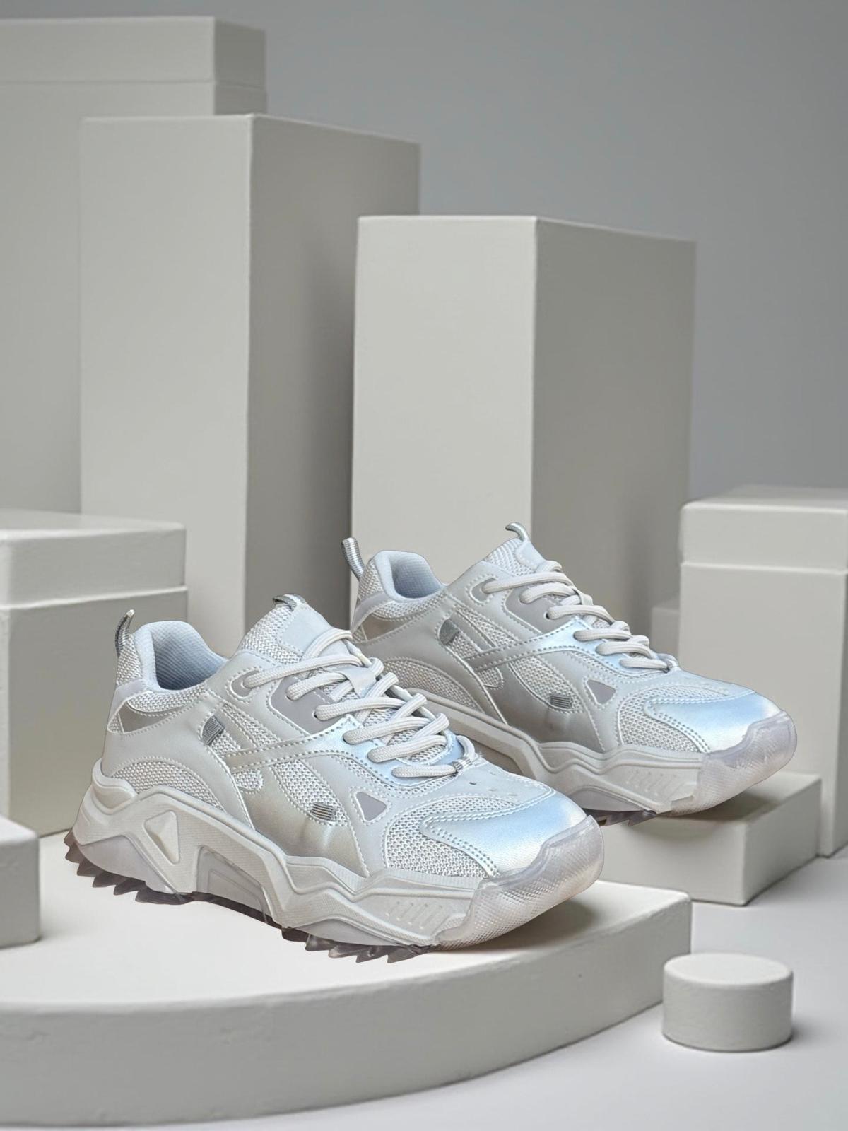 Yalınayak Sms65137 Kadın Sneakers Ayakkabı Gümüş