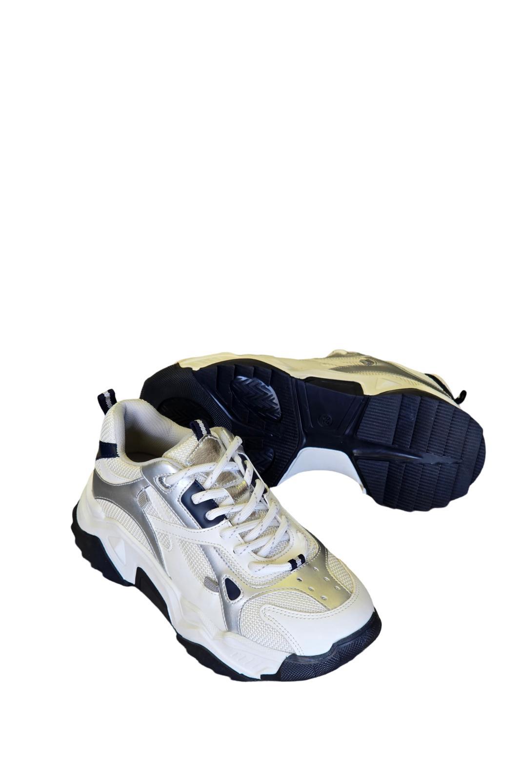 Yalınayak Sms65137 Kadın Sneakers Ayakkabı Beyaz Laci