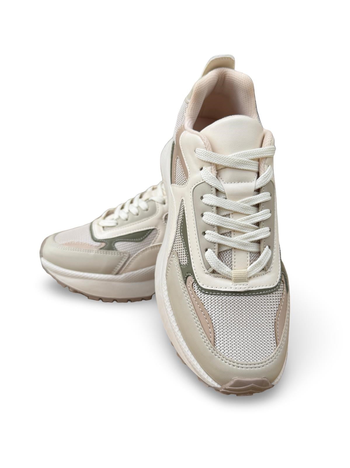 Yalınayak Sms83144 Kadın Spor Sneaker Bej Haki