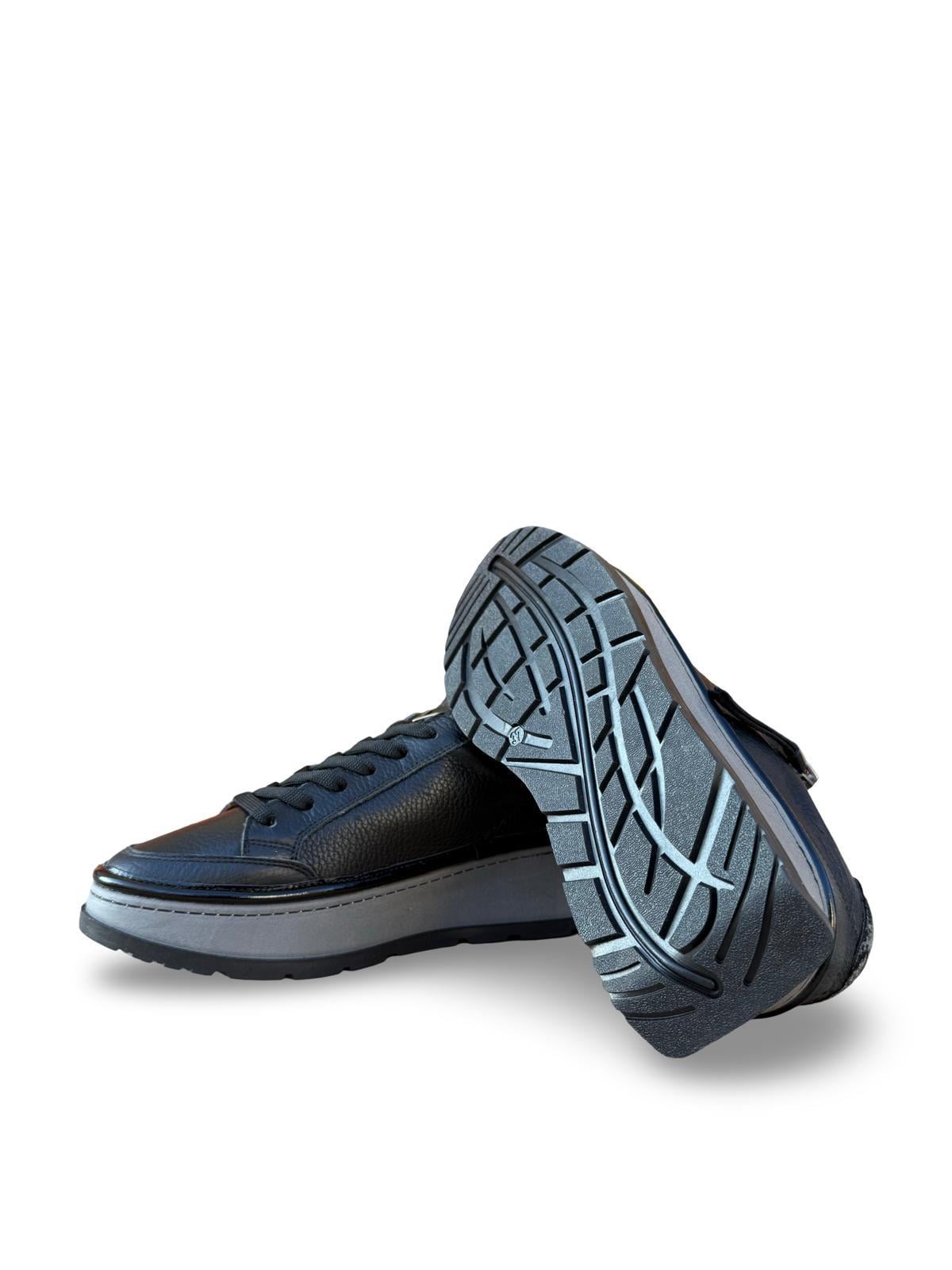 Yalınayak Vg3066 Hakiki Deri Eva Taban Kadın Comfort Sneaker Siyah