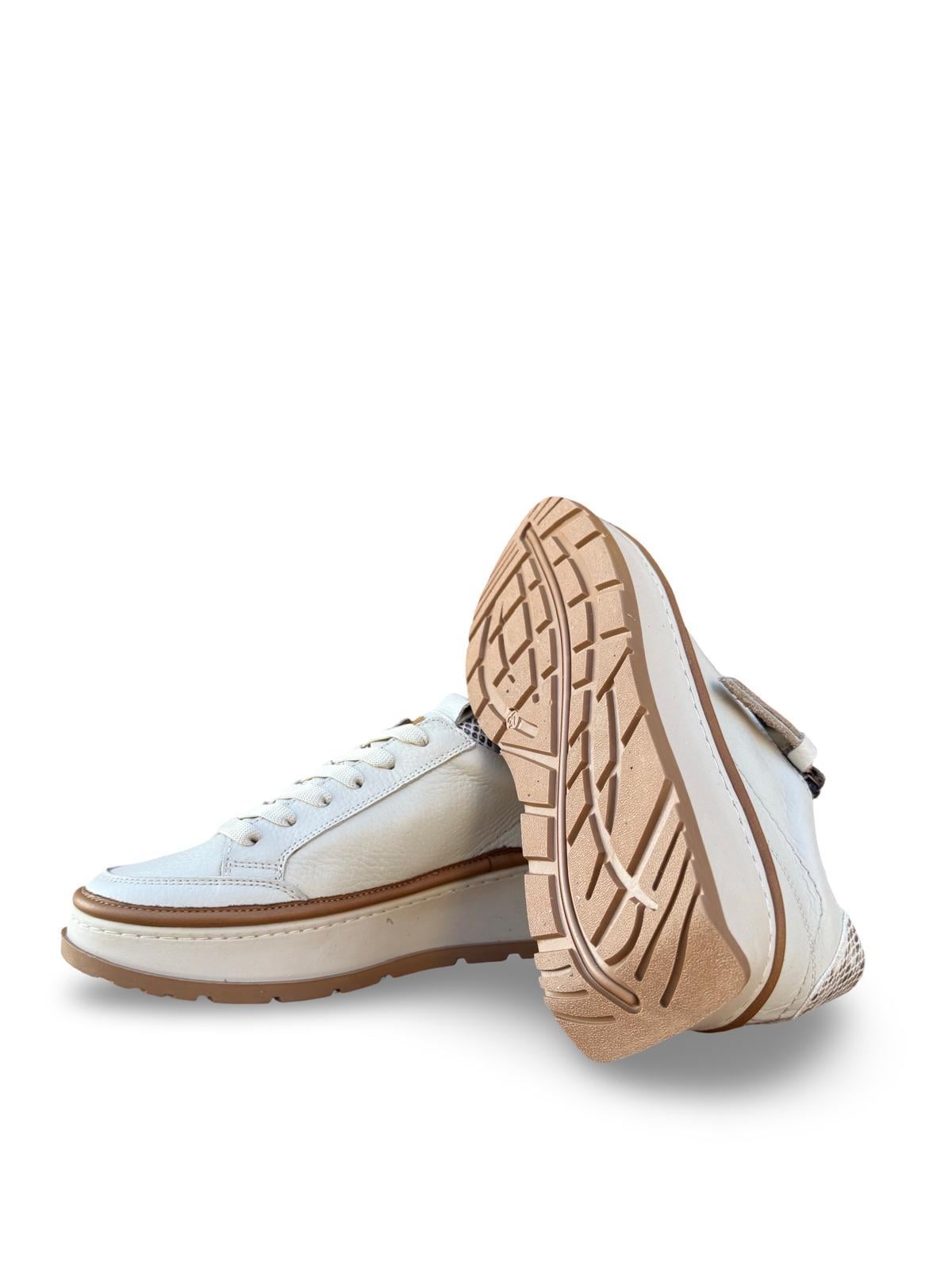 Yalınayak Vg3066 Hakiki Deri Eva Taban Kadın Comfort Sneaker Bej