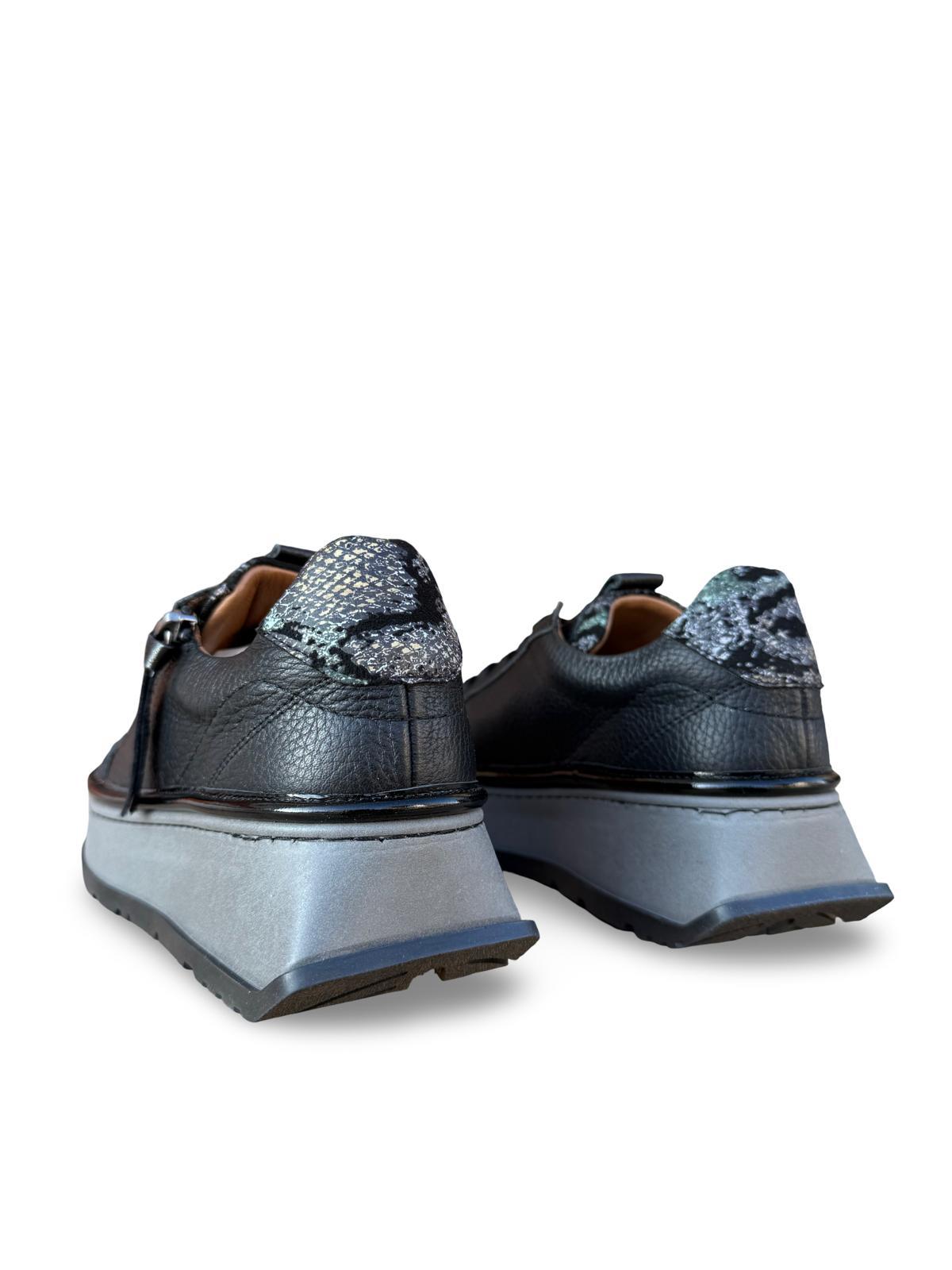Yalınayak Vg3066 Hakiki Deri Eva Taban Kadın Comfort Sneaker Siyah