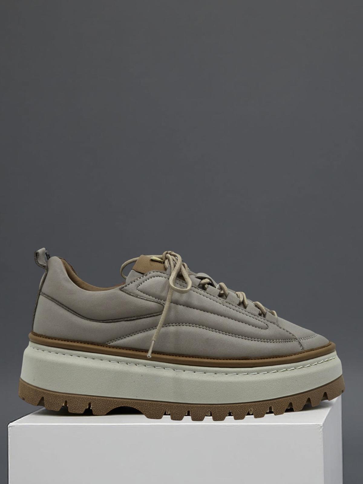 Yalınayak Vg3110 Hakiki Deri Eva Taban Kadın Comfort Sneaker Nut