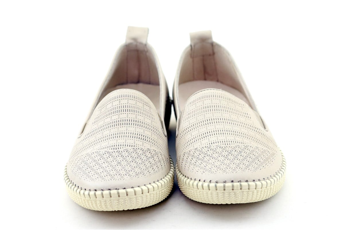 127-7232 Hakiki Deri Bayan Günlük Ayakkabi Bej