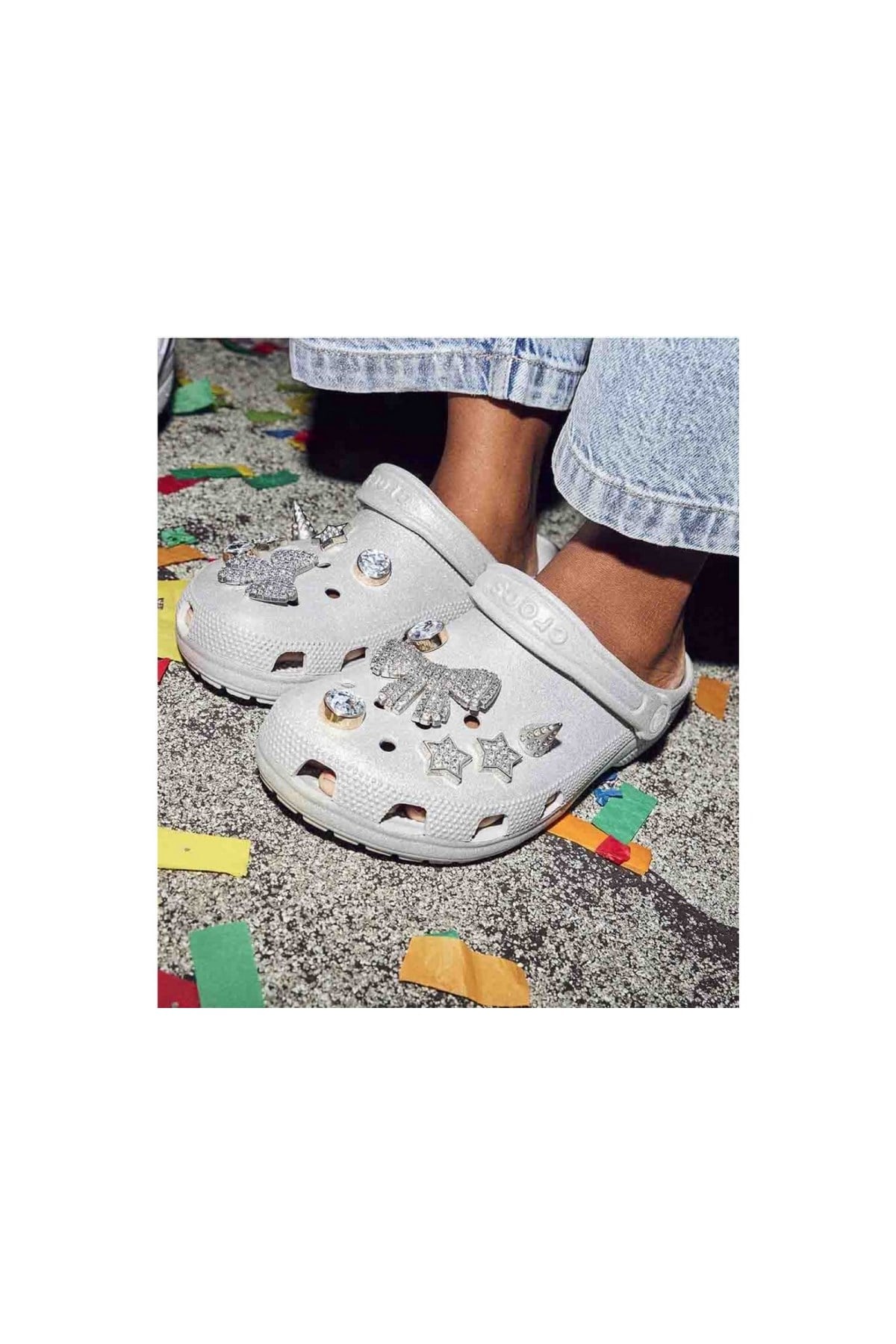 Crocs Classic Glitter Clog Silver Glitter