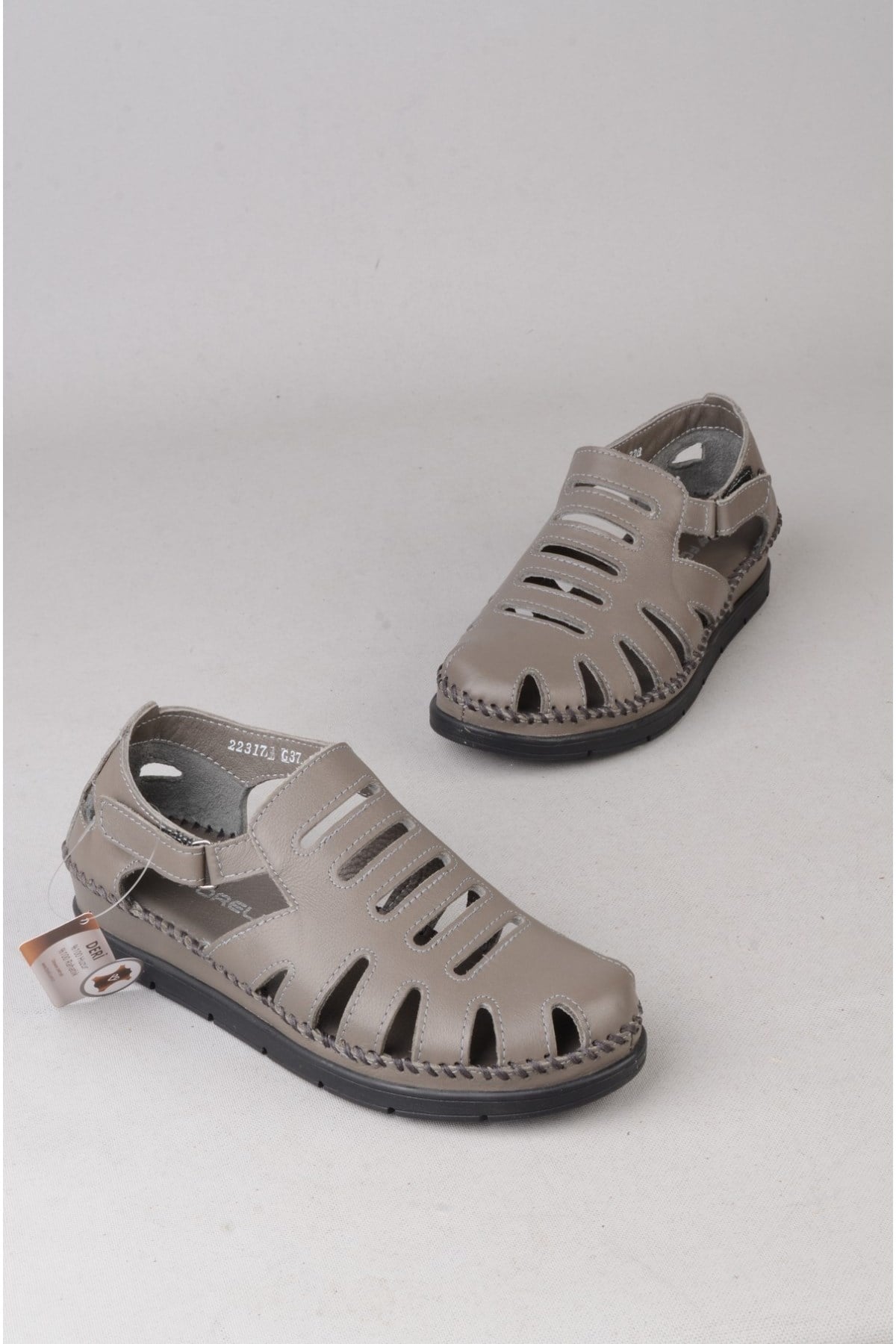 FORELLİ 22317 ALENA HAKİKİ DERİ COMFORT KADIN SANDALET TAŞ