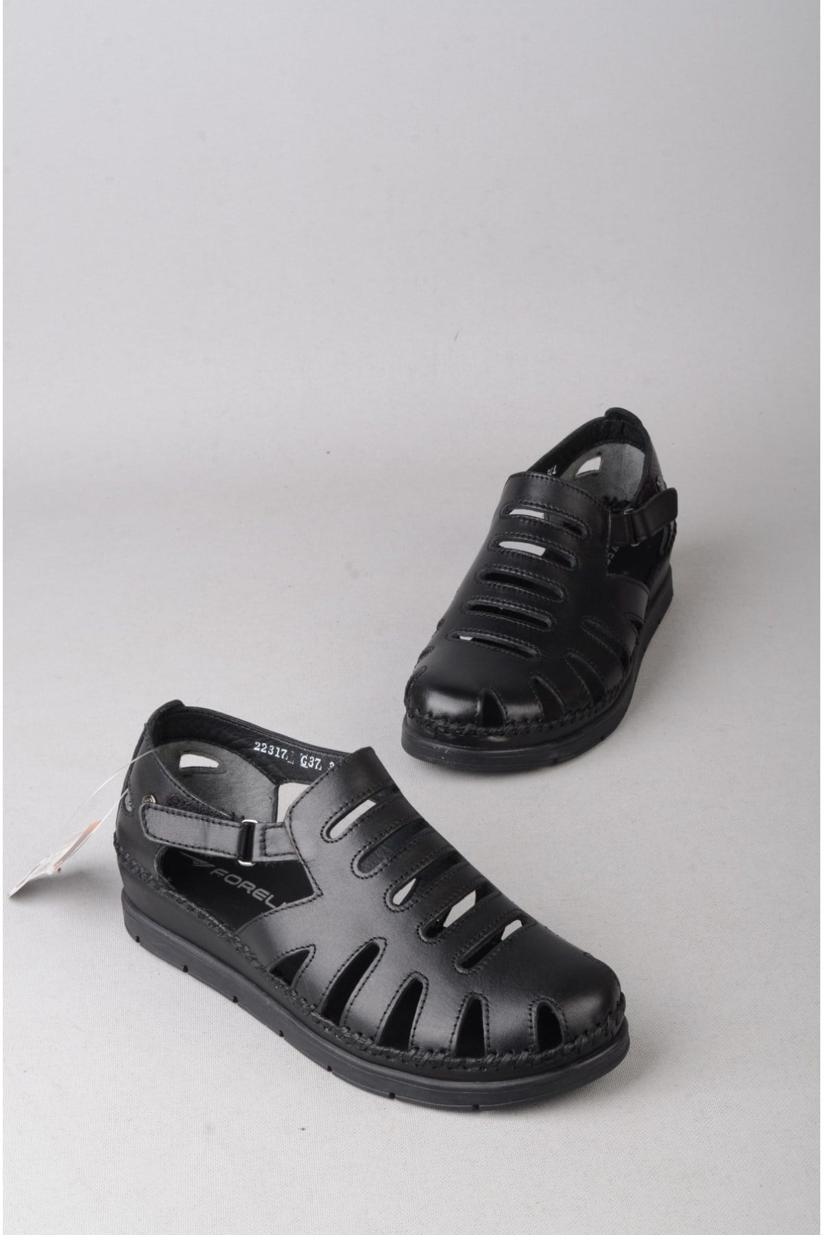 FORELLİ 22317 ALENA HAKİKİ DERİ COMFORT KADIN SANDALET SİYAH