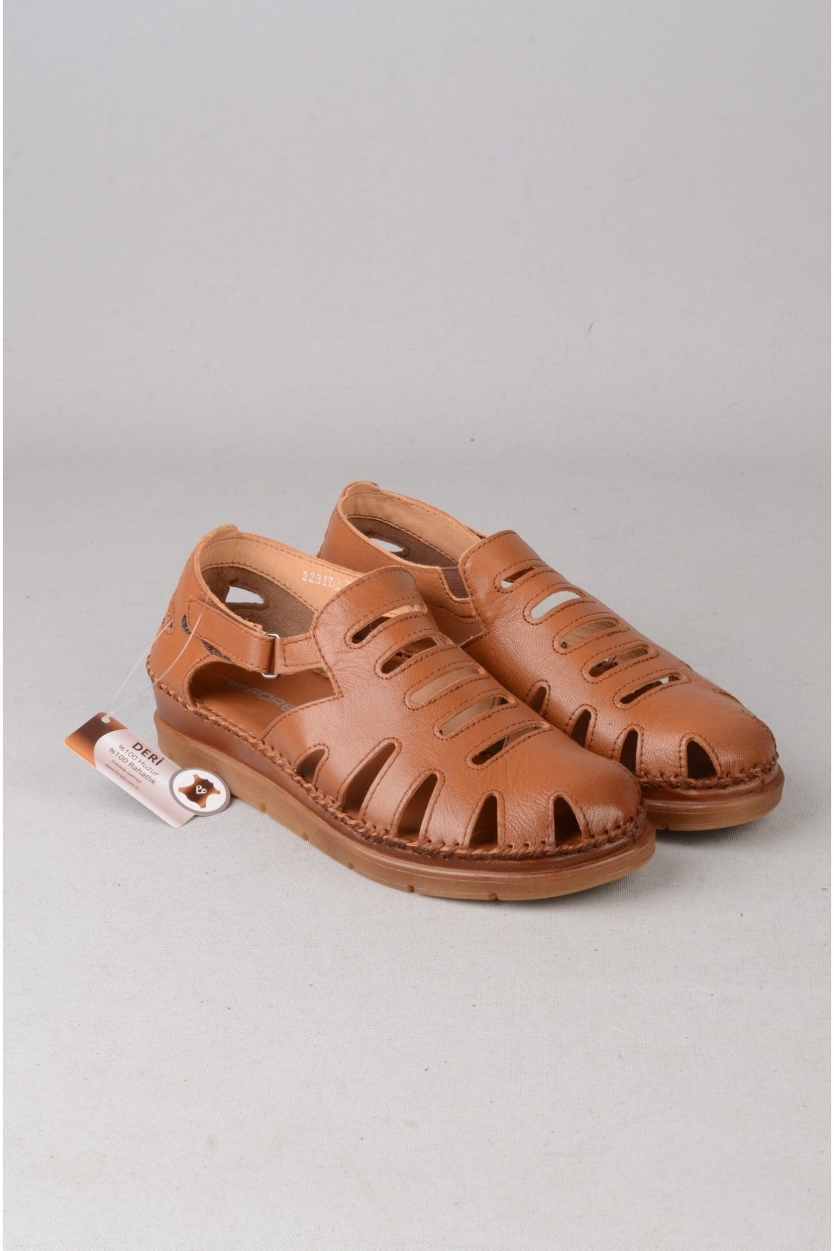 FORELLİ 22317 ALENA HAKİKİ DERİ COMFORT KADIN SANDALET TABA