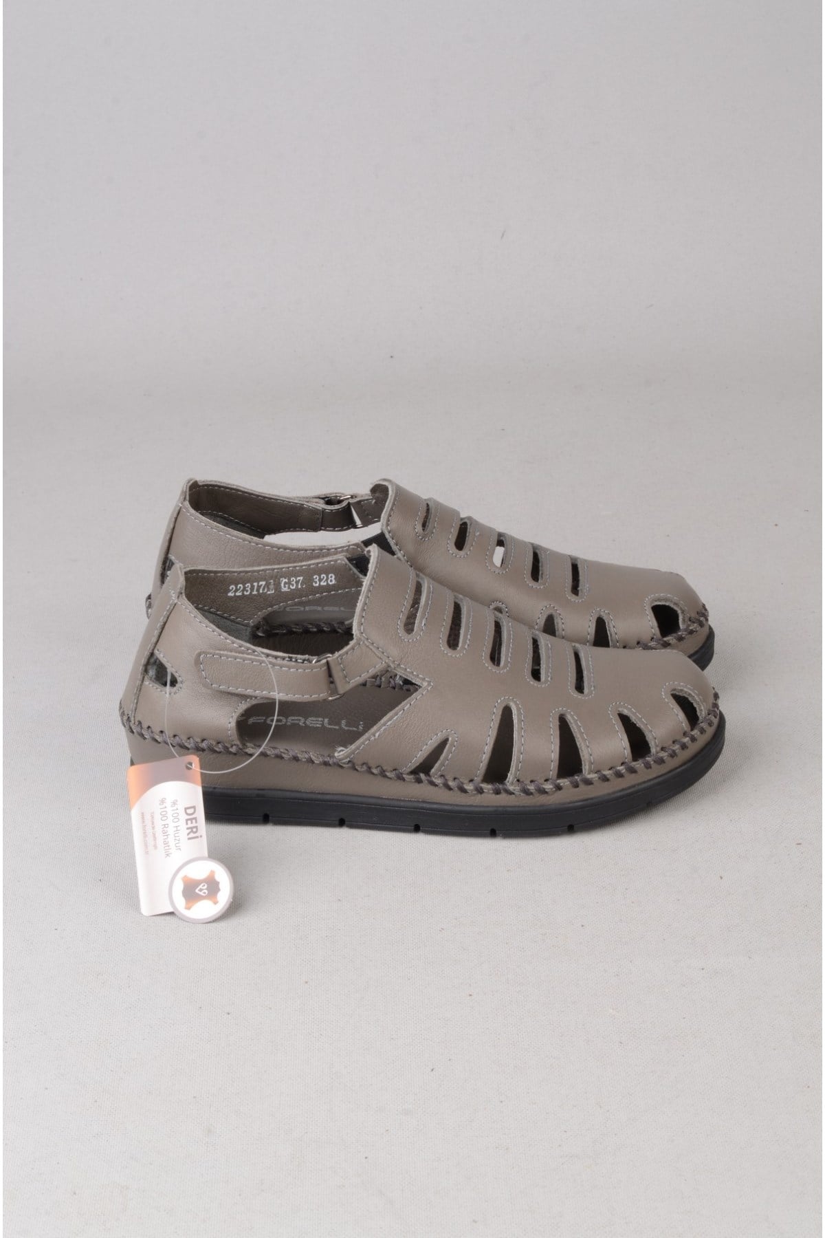 FORELLİ 22317 ALENA HAKİKİ DERİ COMFORT KADIN SANDALET TAŞ