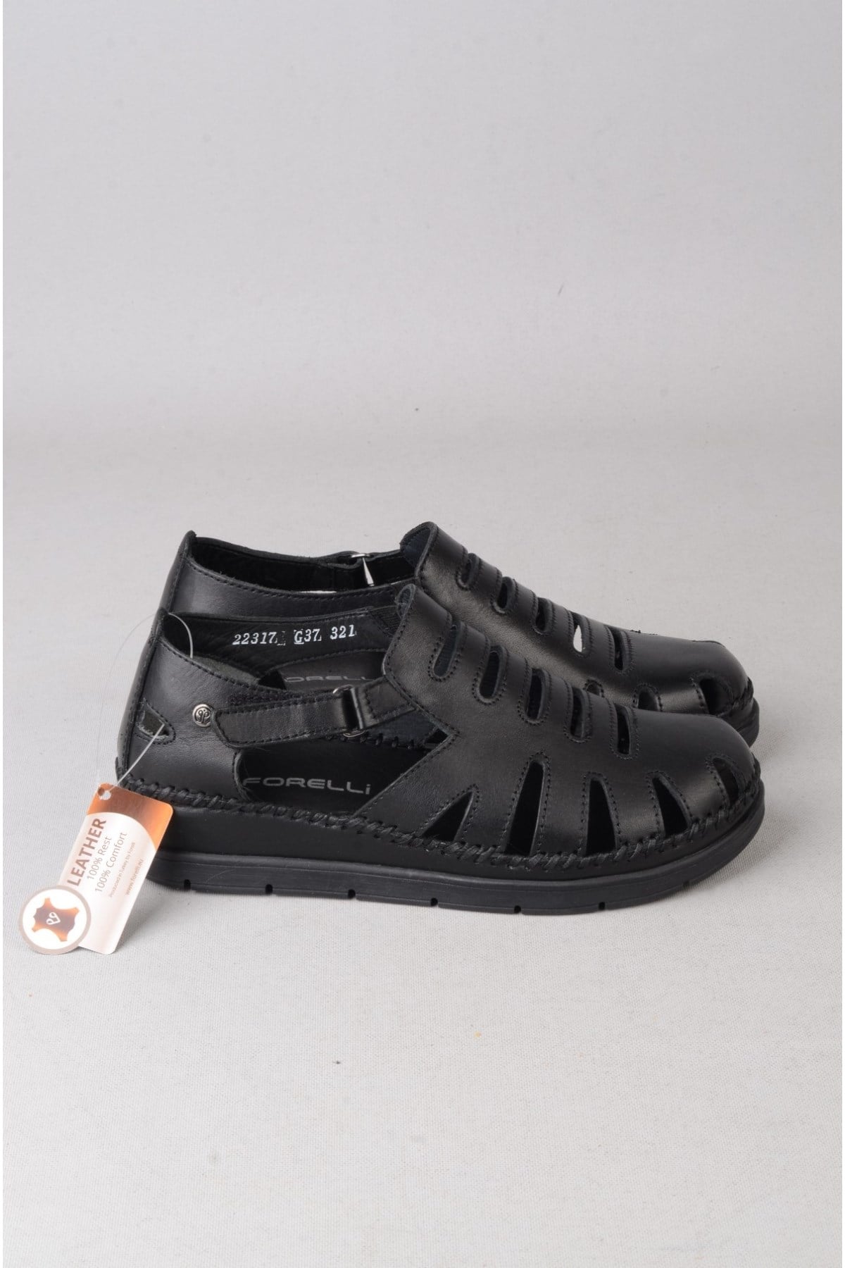 FORELLİ 22317 ALENA HAKİKİ DERİ COMFORT KADIN SANDALET SİYAH