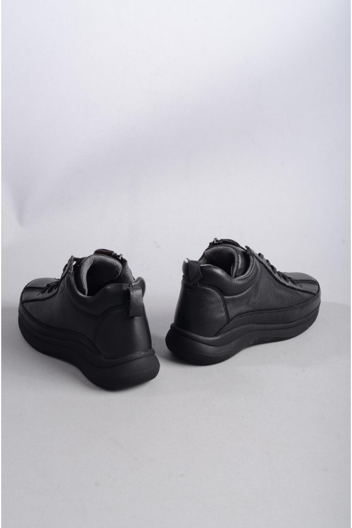 Forelli 27954 Neva Hakiki Deri Comfort Kadın Bot SİYAH