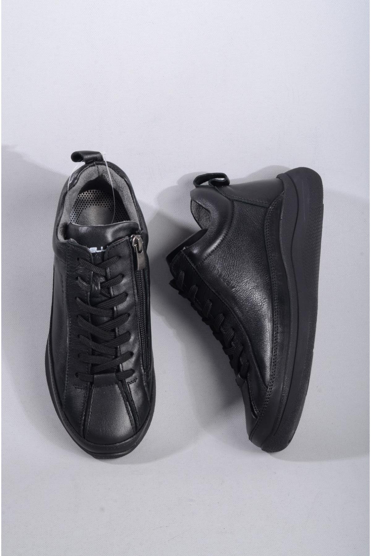 Forelli 27954 Neva Hakiki Deri Comfort Kadın Bot SİYAH