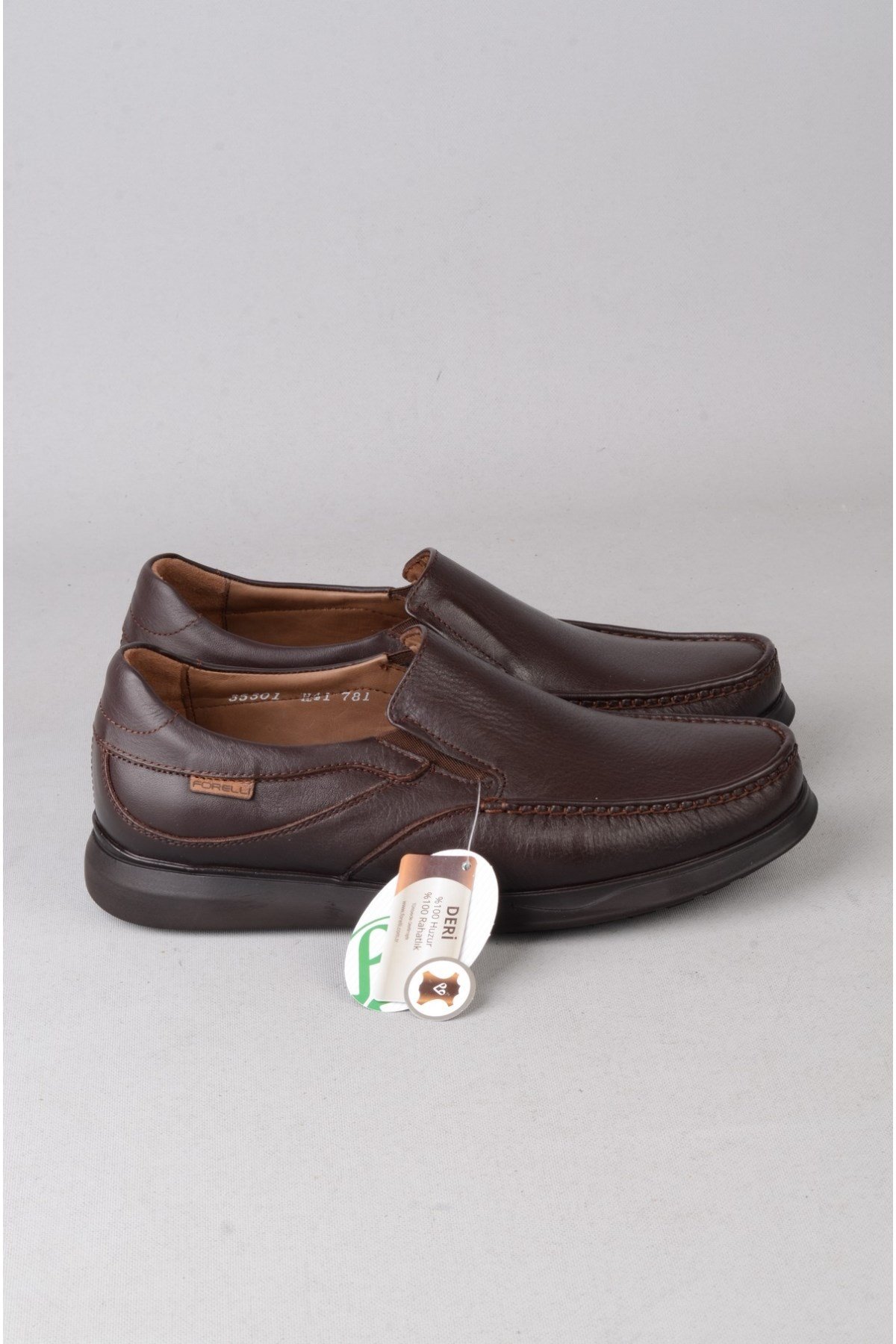 FORELLİ 35301 - MEYAN HAKİKİ DERİ COMFORT ERKEK AYAKKABI KAHVE