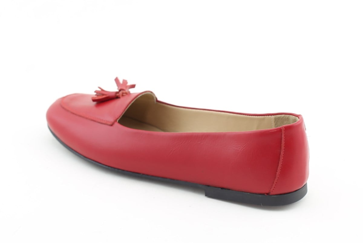 Hrn 34023 Hakiki Deri Babet Ayakkabi Kirmizi