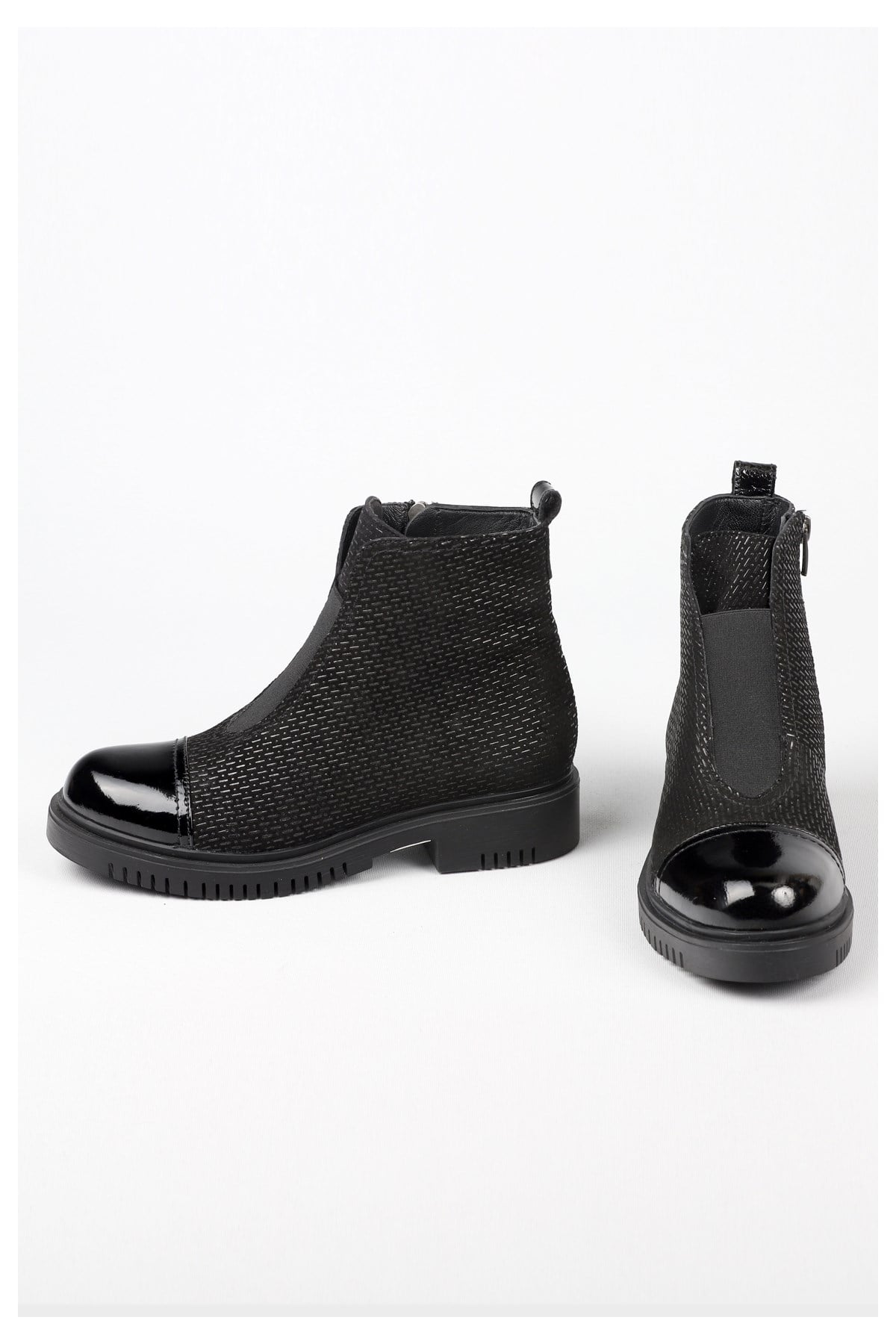 Ilz 107848 Hakiki Deri Kadin Bot Siyah