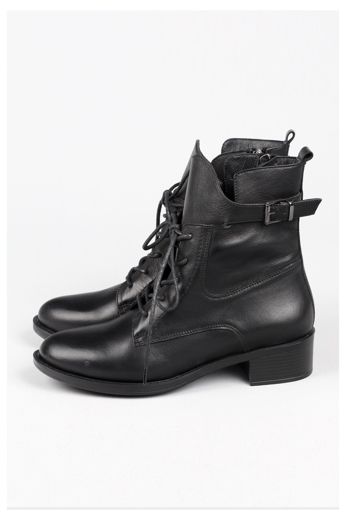 Ilz 108363 Hakiki Deri Kadin Bot Siyah