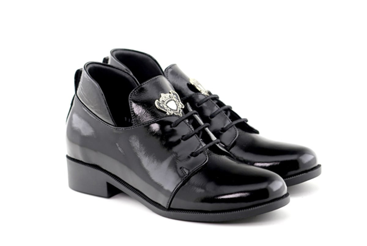 Ilz 110839 Maskülen Bayan Ayakkabi Siyah Rugan