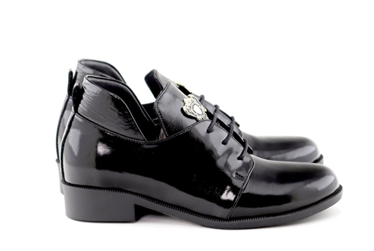 Ilz 110839 Maskülen Bayan Ayakkabi Siyah Rugan