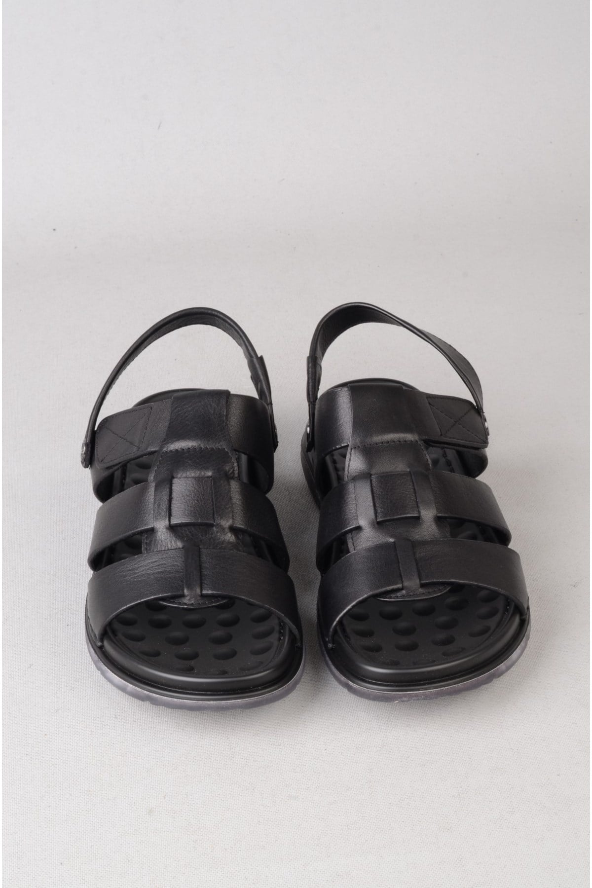 KMC 6Y3524 HAKİKİ DERİ ERKEK SANDALET & TERLİK SİYAH